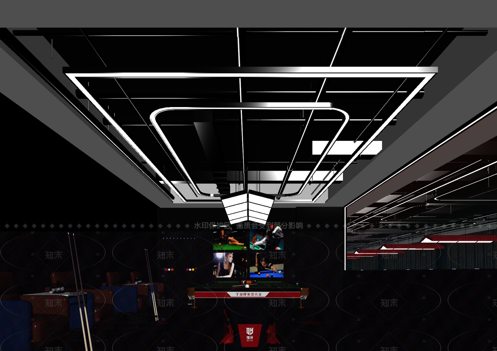 现代台球室3D模型下载【ID:1214585654】