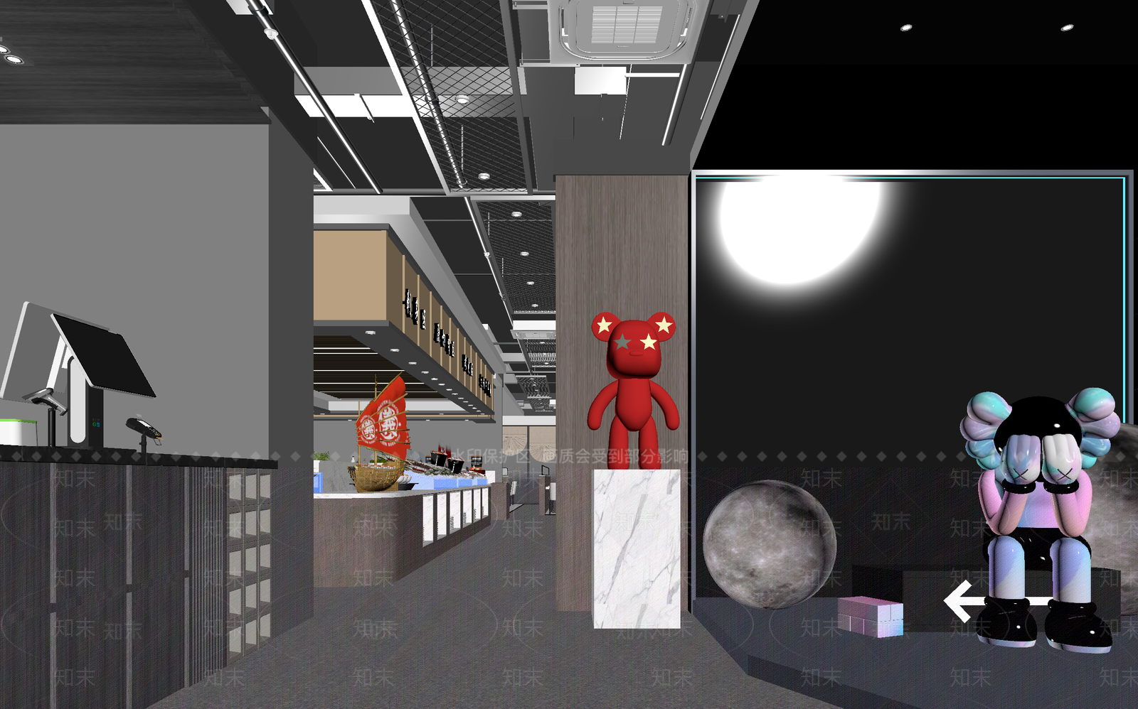 现代奶茶店3D模型下载【ID:1214042264】