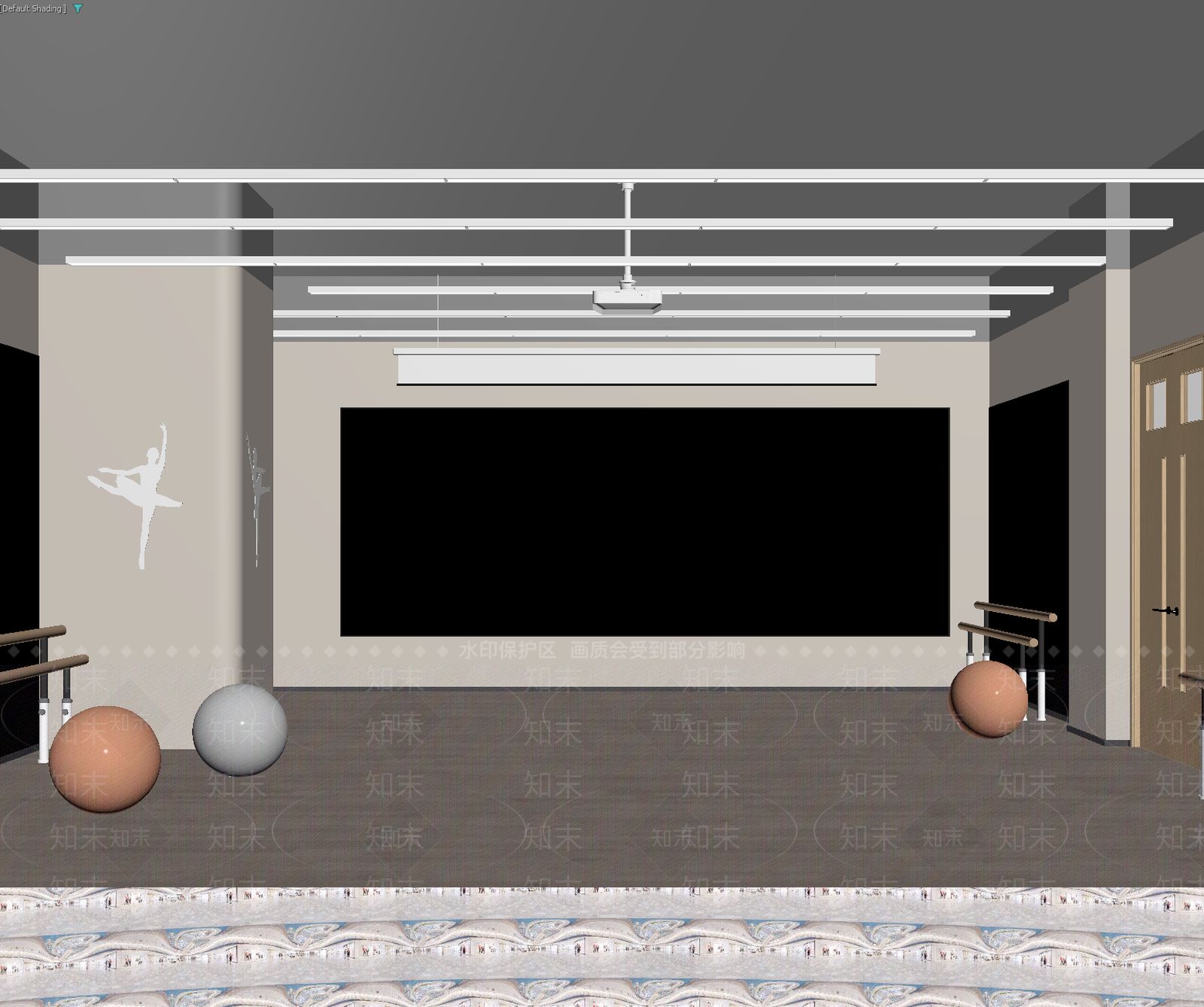 现代瑜伽室3D模型下载【ID:1213896892】