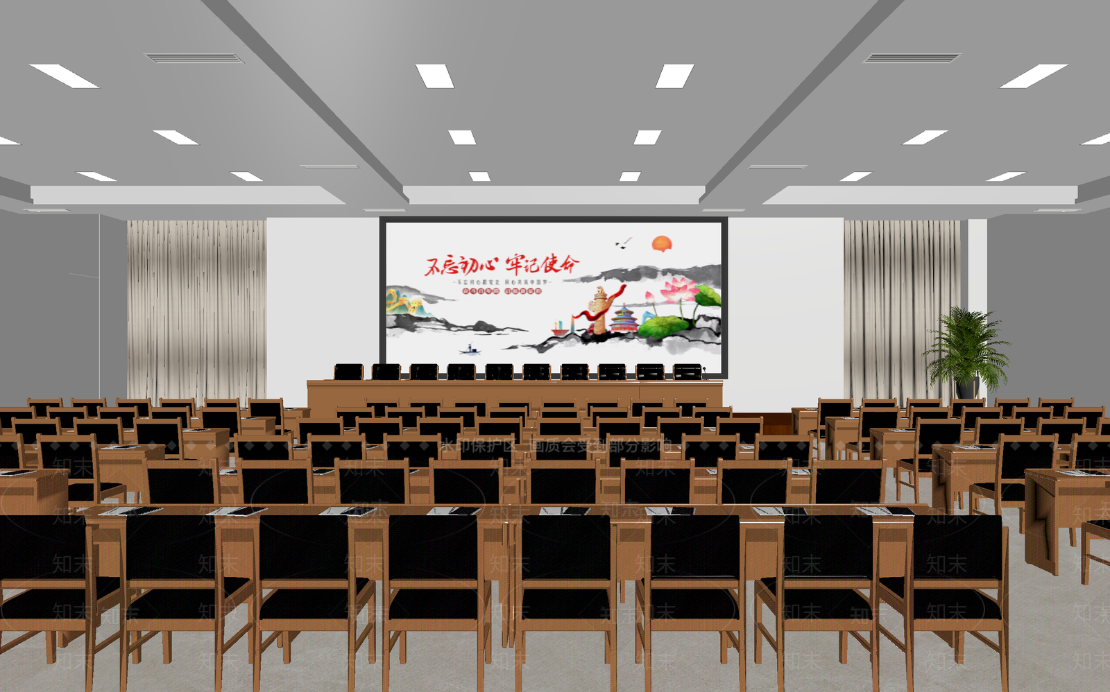 报告厅3D模型下载【ID:1214091044】