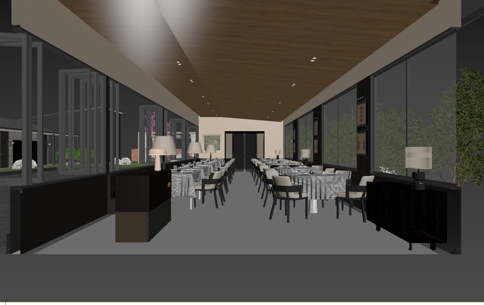 现代酒店餐厅3D模型下载【ID:1221874663】