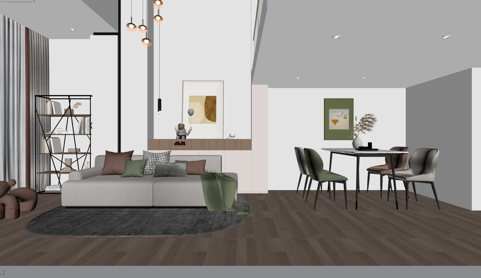 现代客餐厅3D模型下载【ID:1221669378】