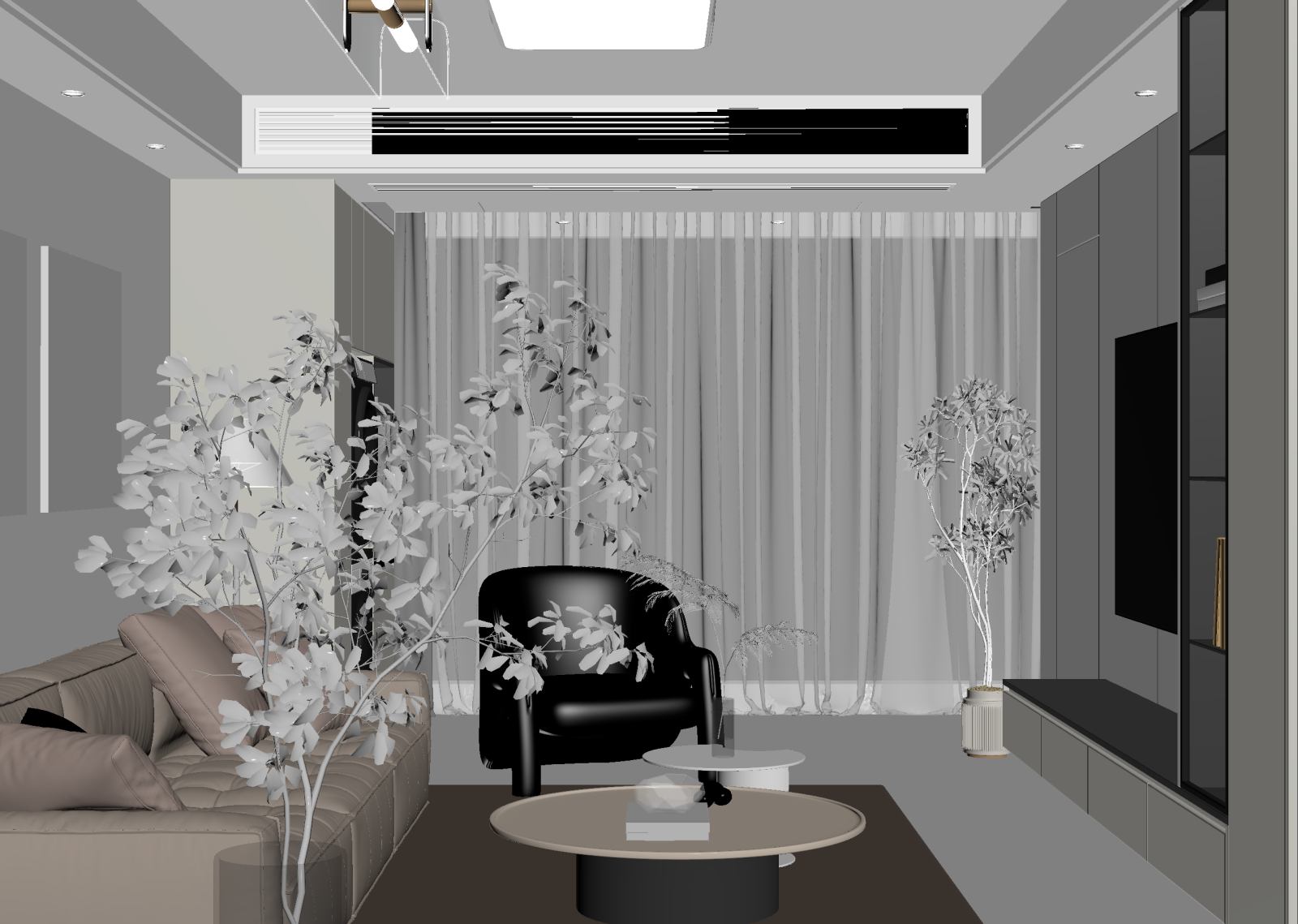 现代家居客厅3D模型下载【ID:1222104924】