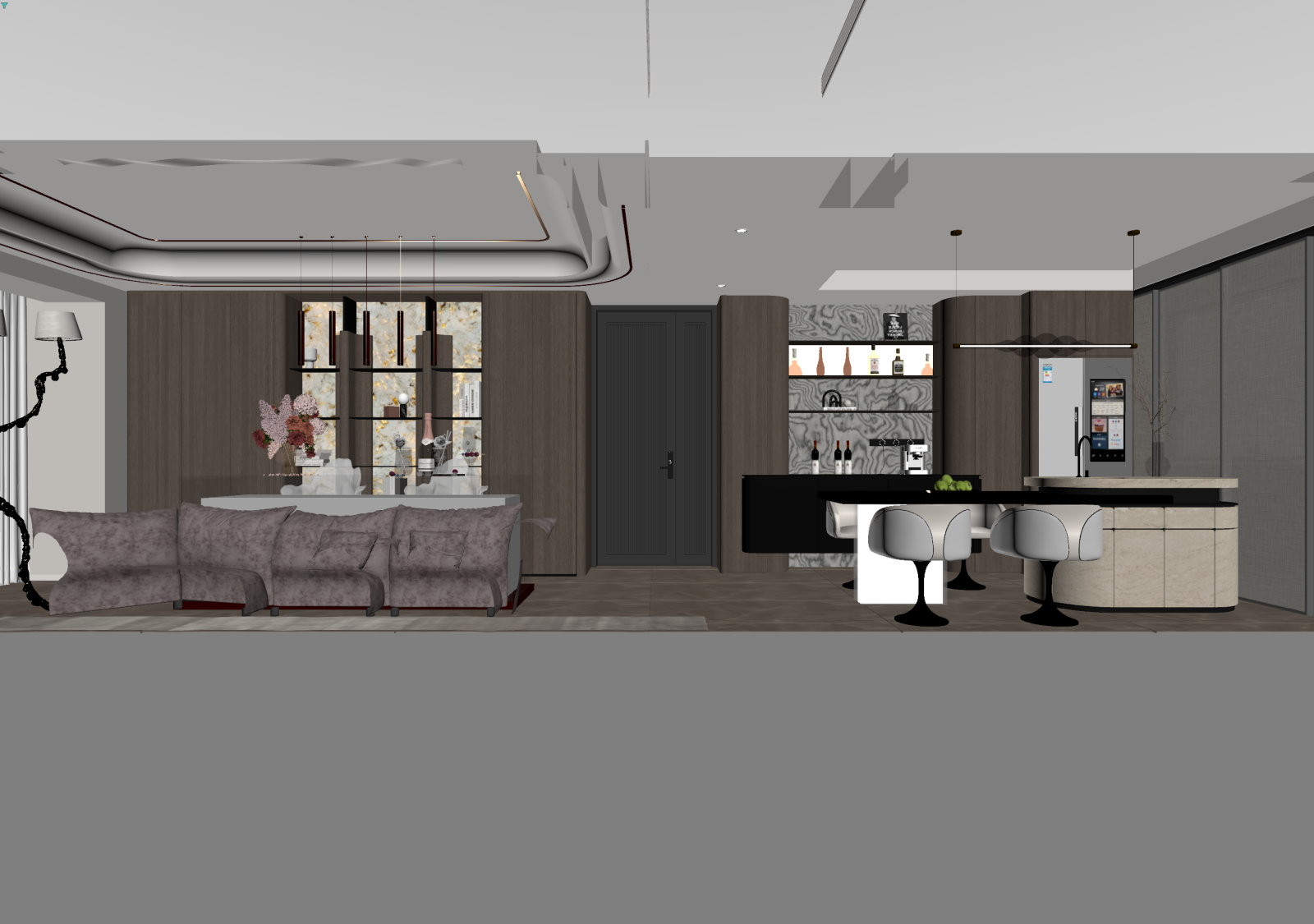 现代客餐厅3D模型下载【ID:1221876048】