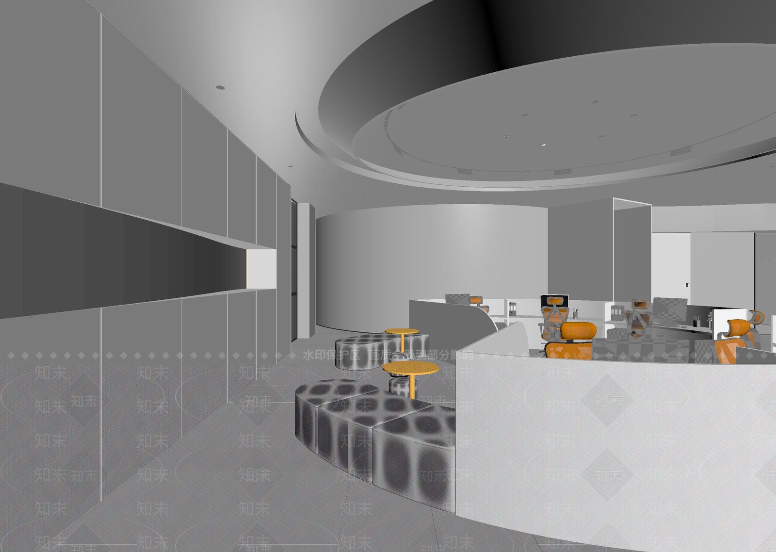 现代办公大厅3D模型下载【ID:1214375683】
