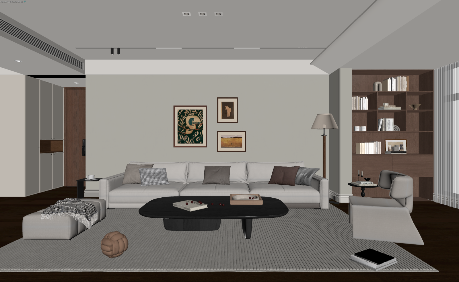 法式家居客厅3D模型下载【ID:1222156885】