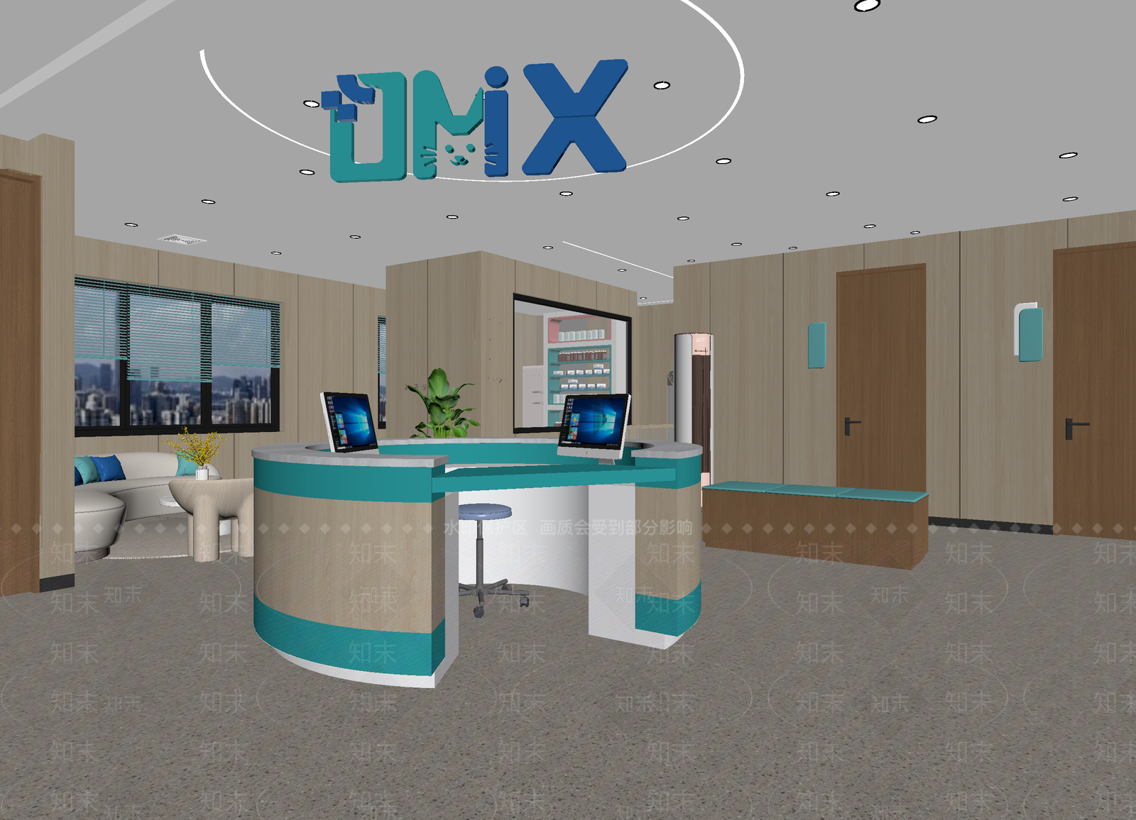 现代接待室3D模型下载【ID:1214420435】