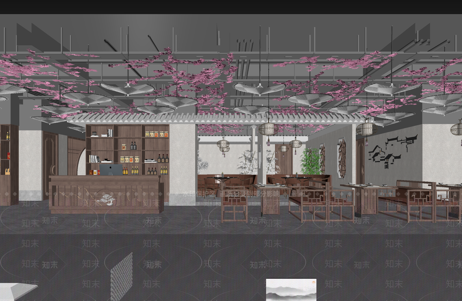 新中式茶馆3D模型下载【ID:1214657309】