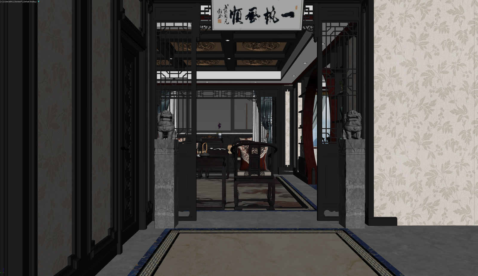 中式玄关3D模型下载【ID:1221640030】