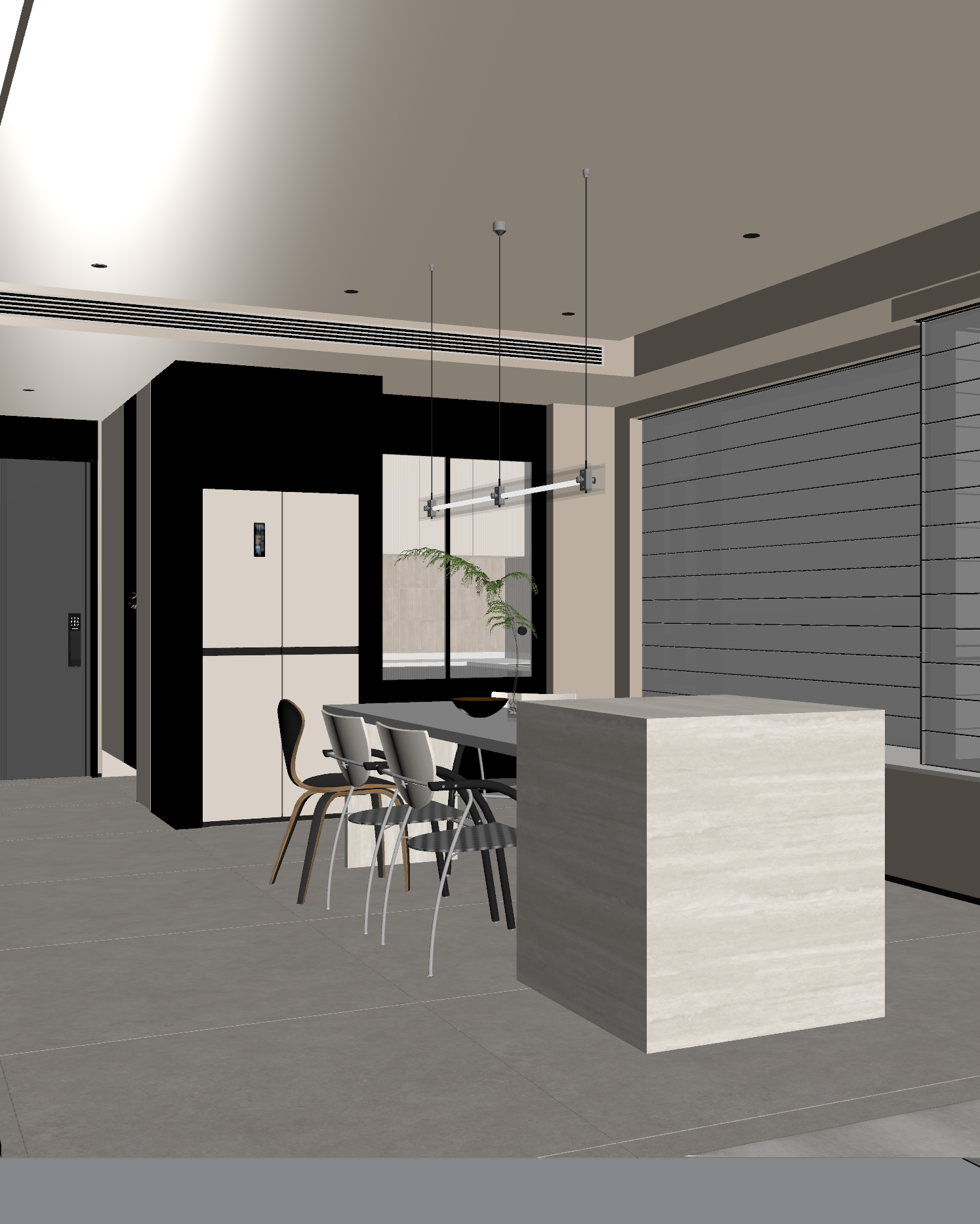 现代家居餐厅3D模型下载【ID:1221990440】
