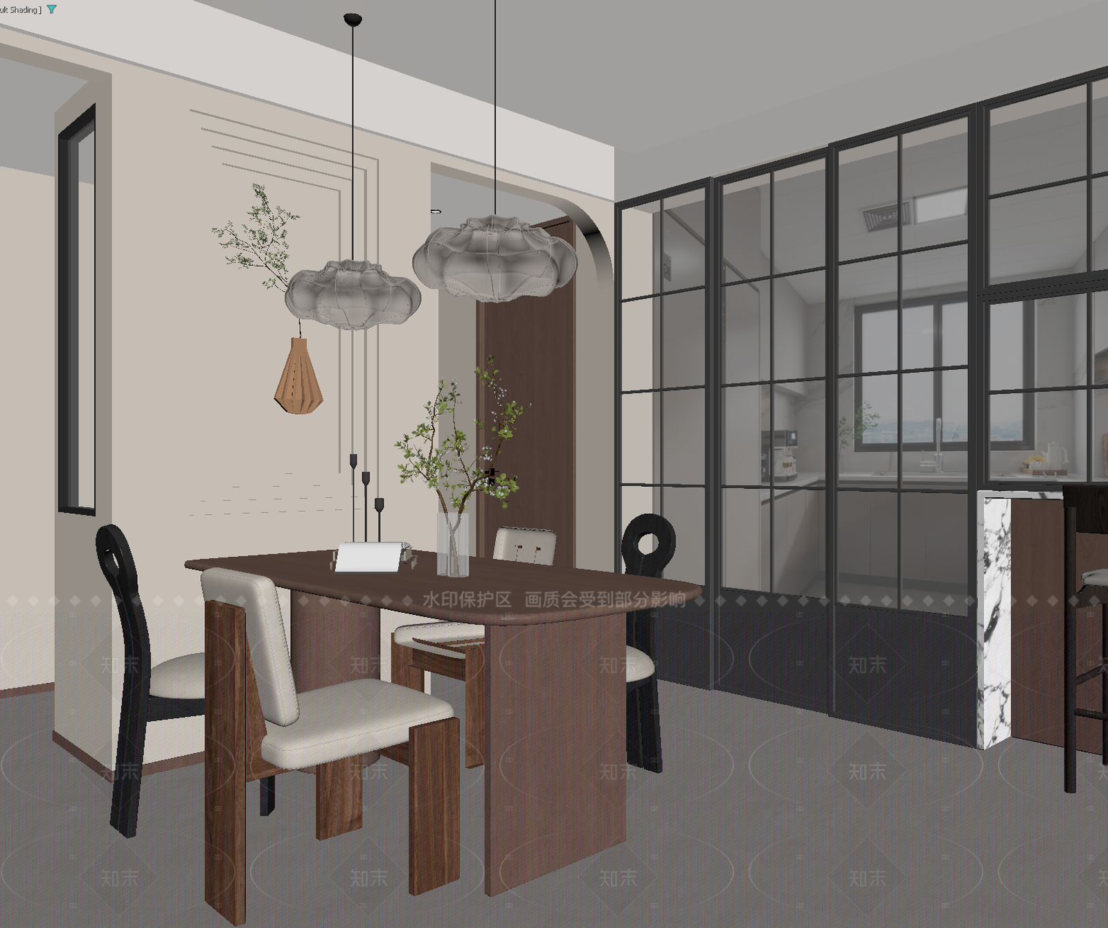 复古家居餐厅3D模型下载【ID:1214622401】