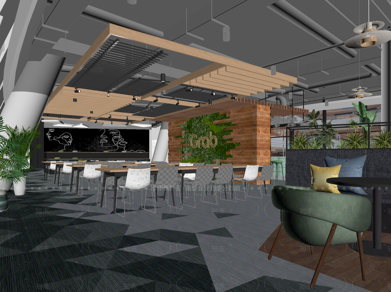 现代咖啡厅3D模型下载【ID:1214639607】