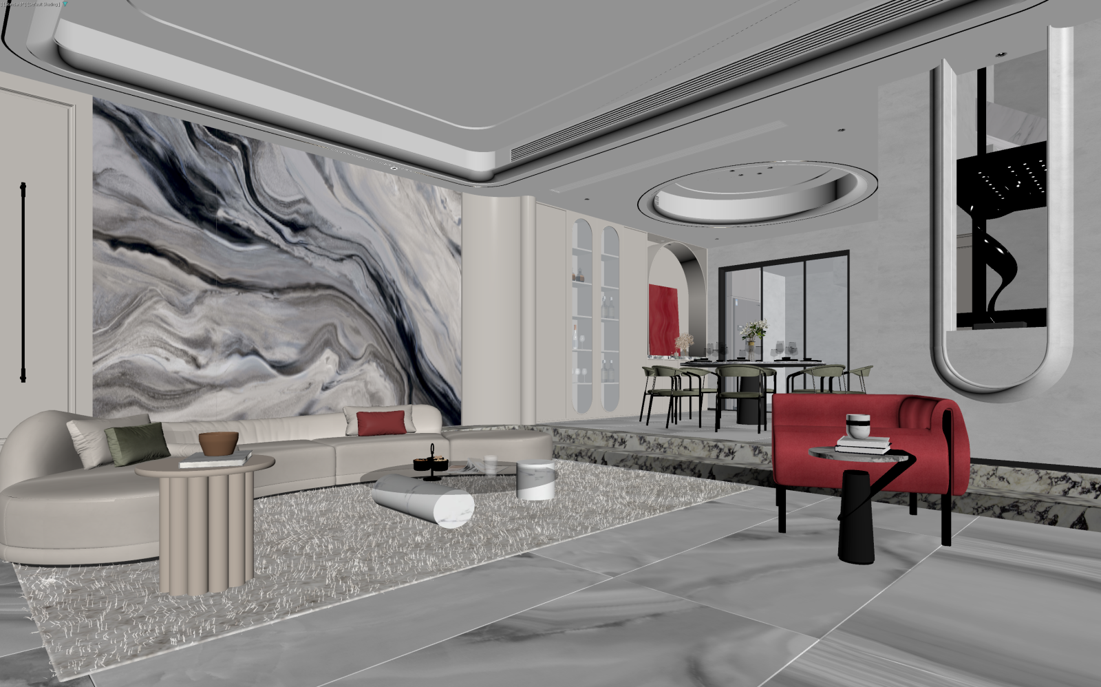 现代客餐厅3D模型下载【ID:1222004790】
