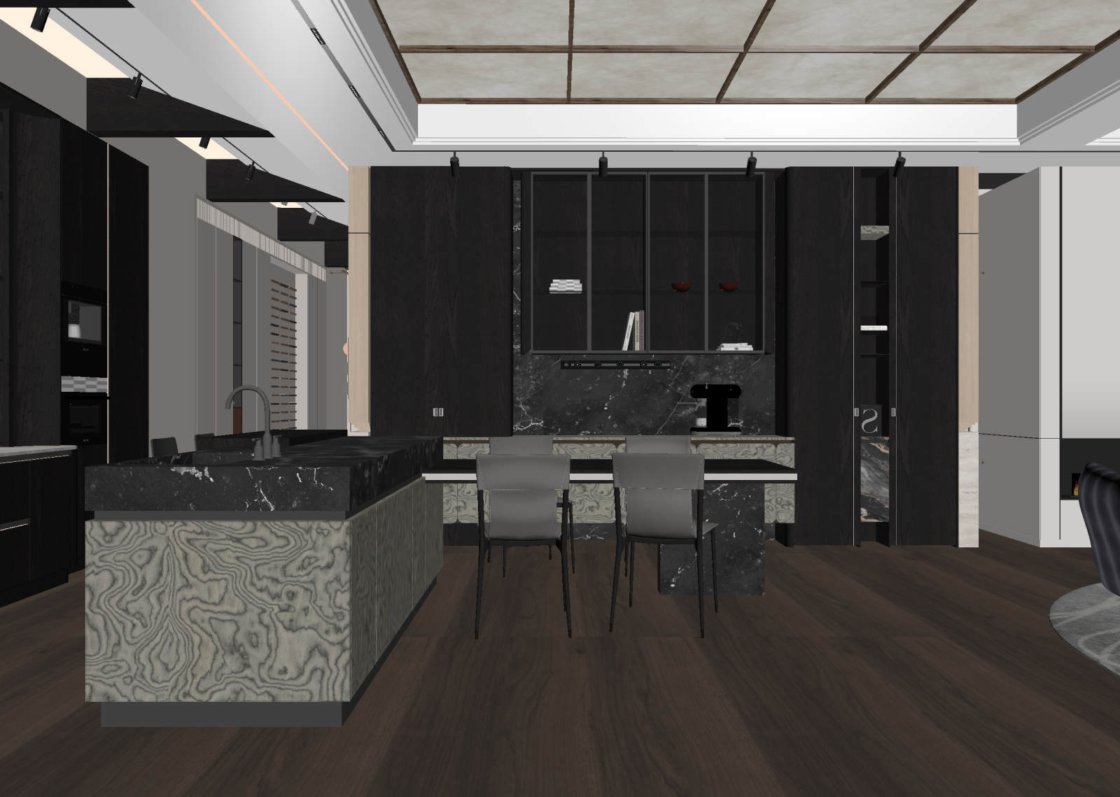 现代客餐厅3D模型下载【ID:1221685439】