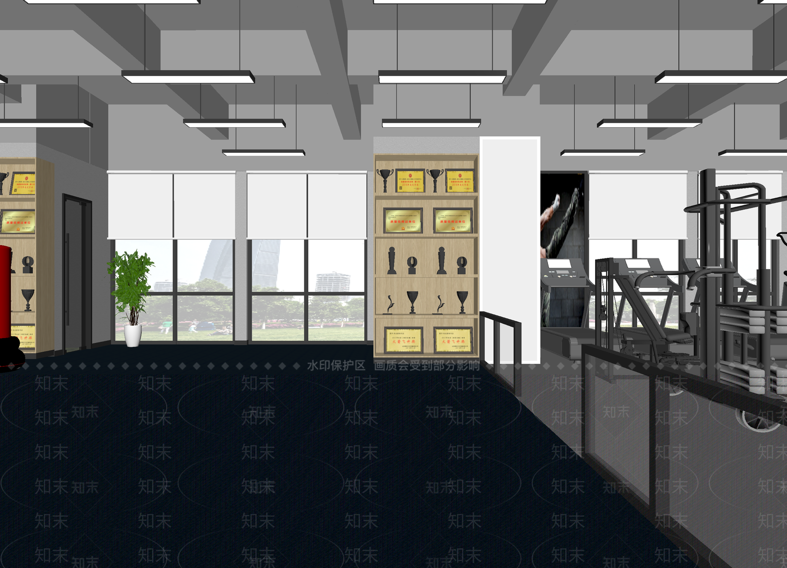 现代健身房3D模型下载【ID:1213994679】