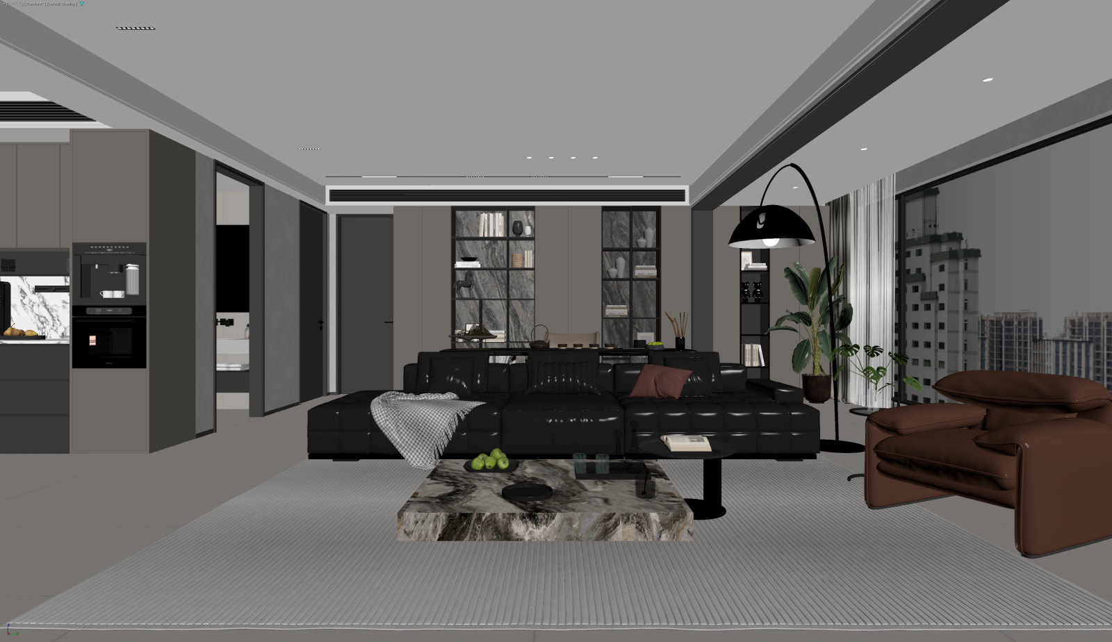 现代家居客厅3D模型下载【ID:1222067502】