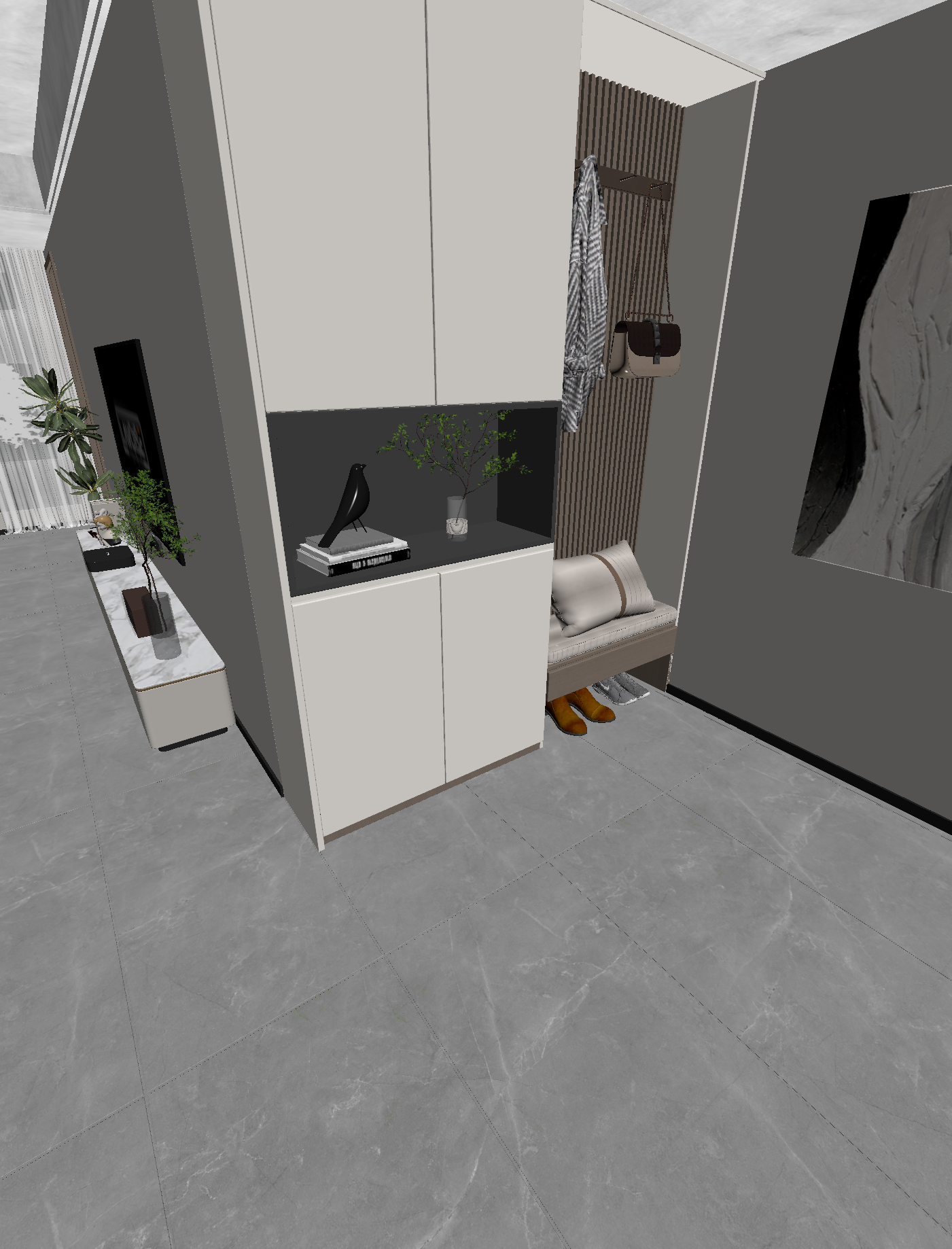 现代玄关3D模型下载【ID:1221977432】