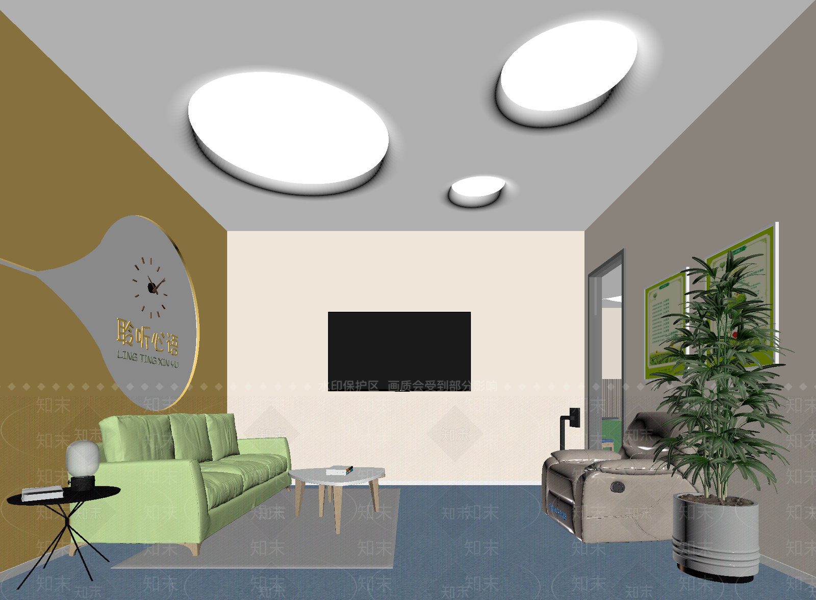 现代接待室3D模型下载【ID:1214283424】