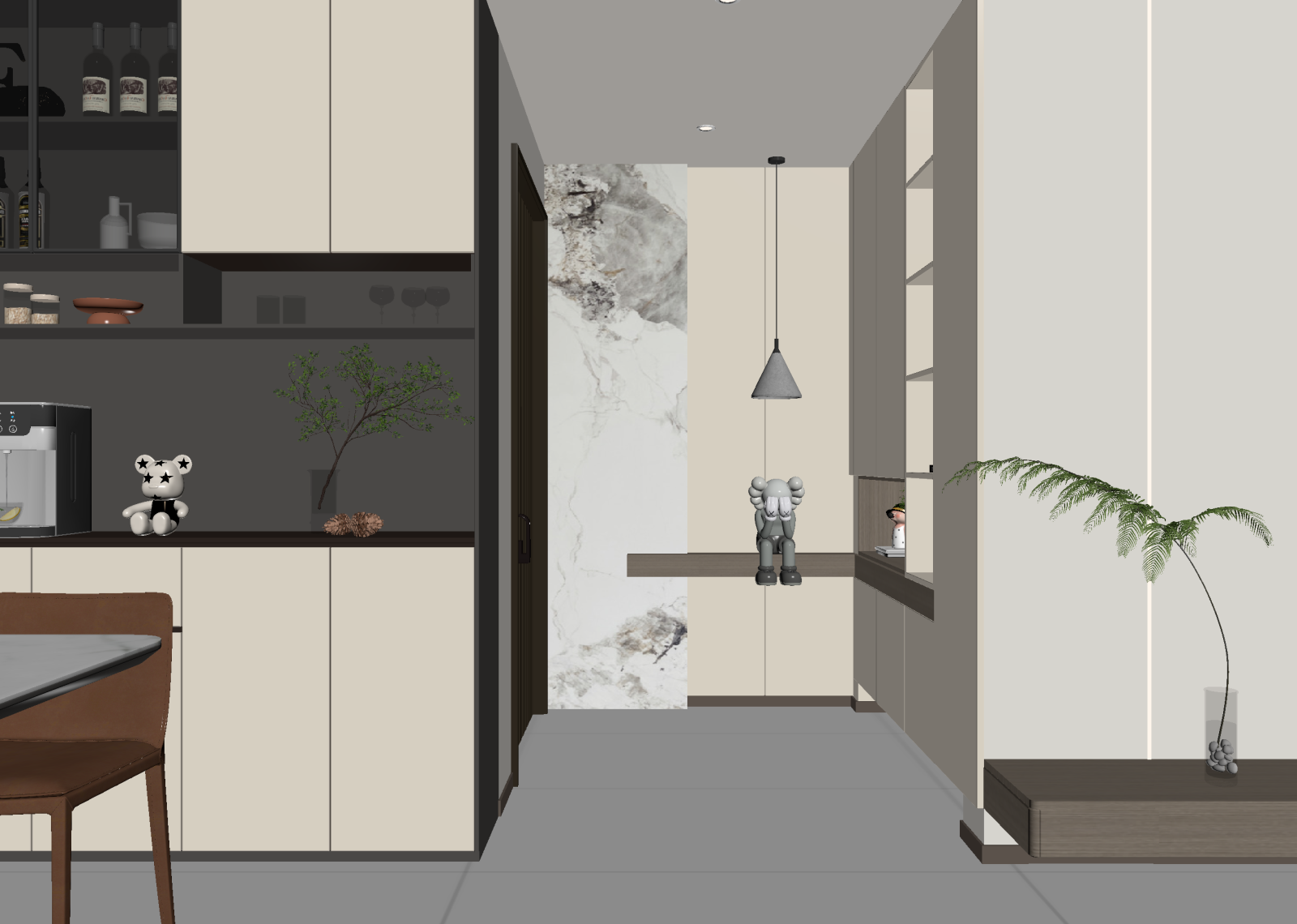 现代家居餐厅3D模型下载【ID:1222066860】