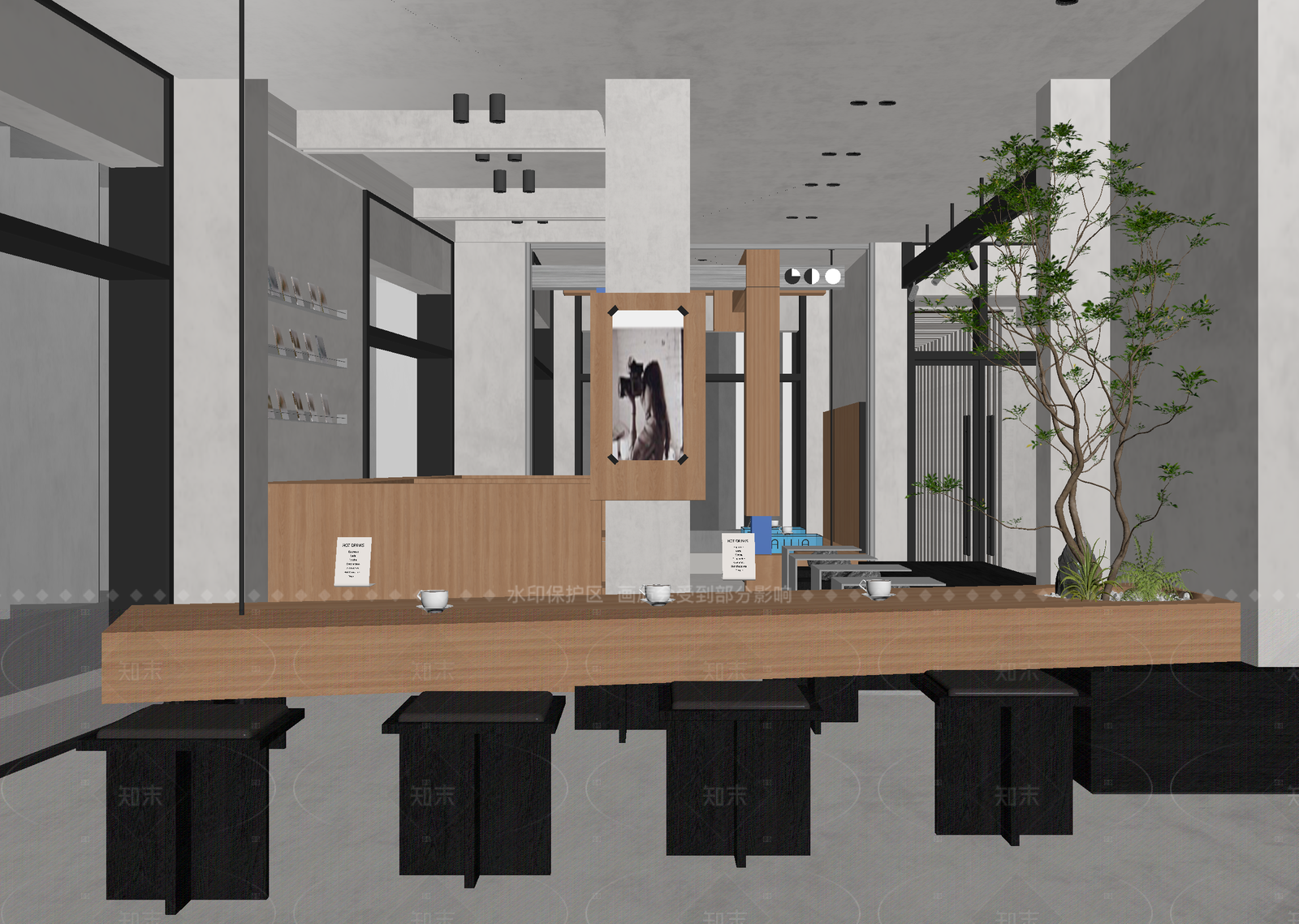 现代咖啡厅3D模型下载【ID:1214568293】