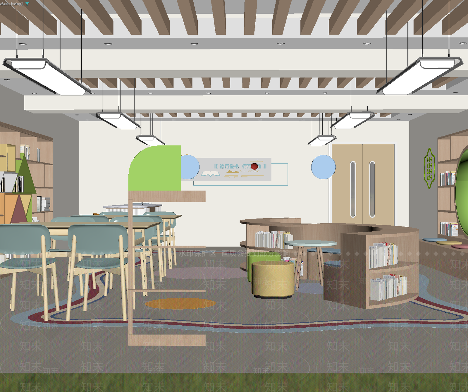 现代图书馆3D模型下载【ID:1213893439】