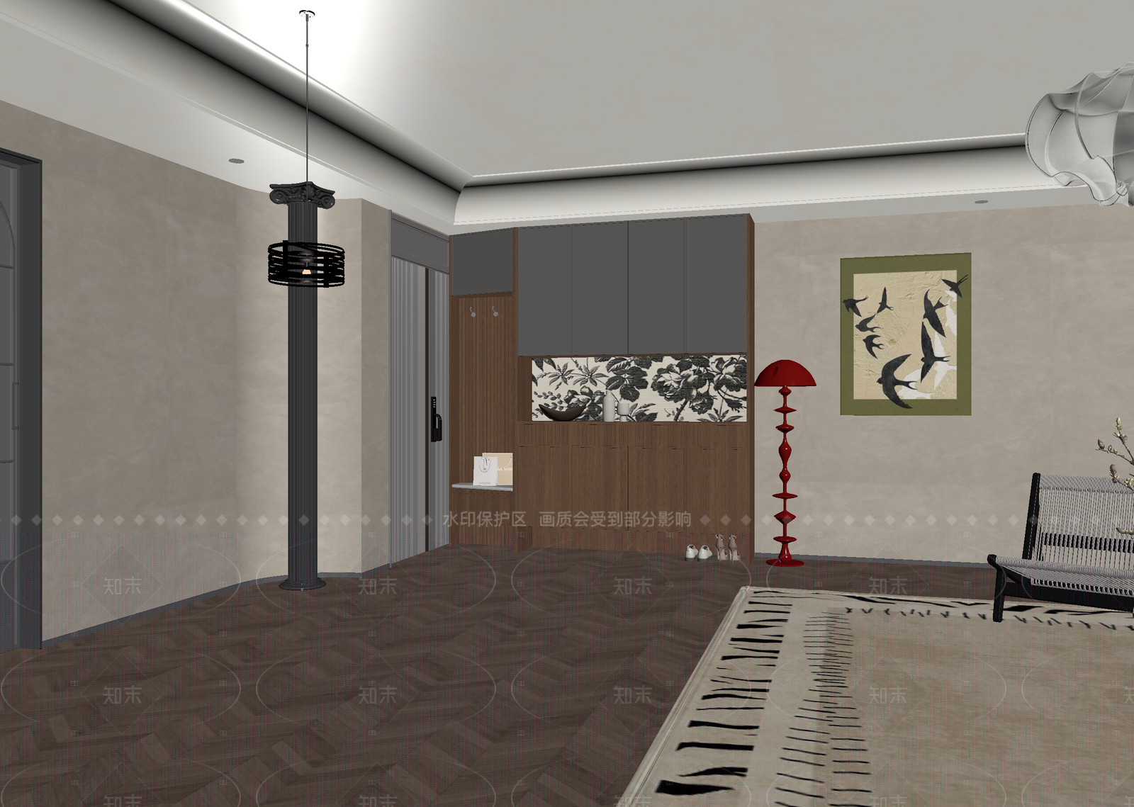 现代玄关3D模型下载【ID:1214612125】