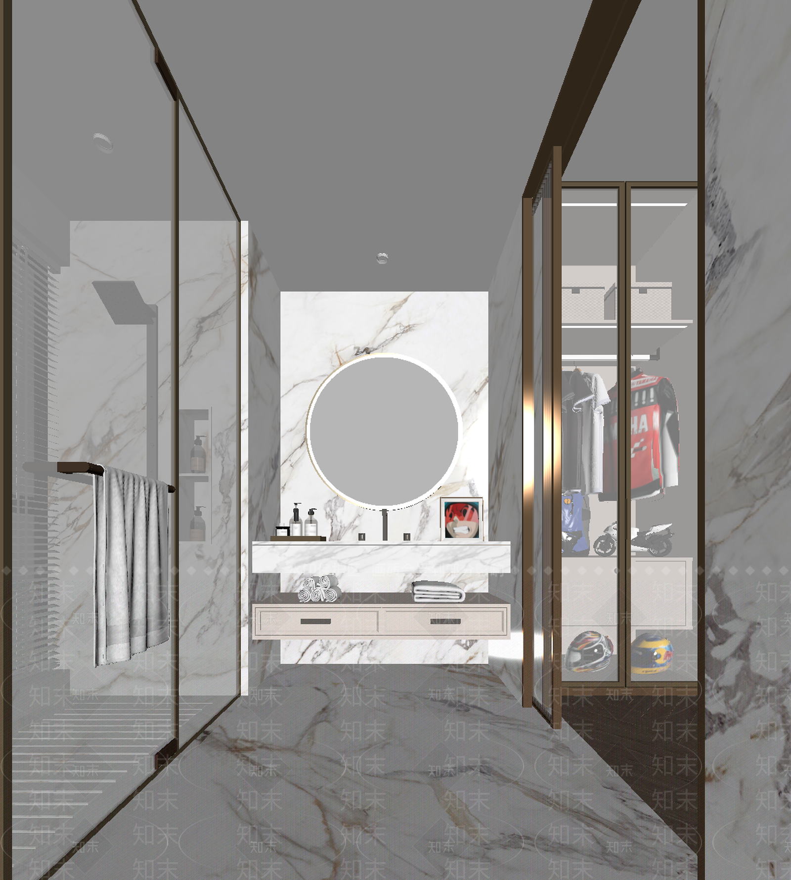 现代卫生间3D模型下载【ID:1215001703】