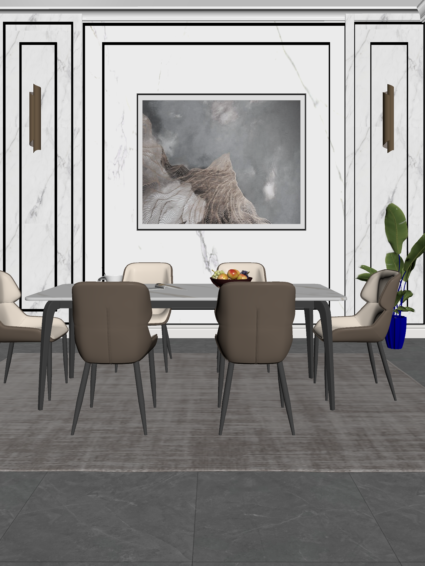 现代家居餐厅3D模型下载【ID:1222027848】
