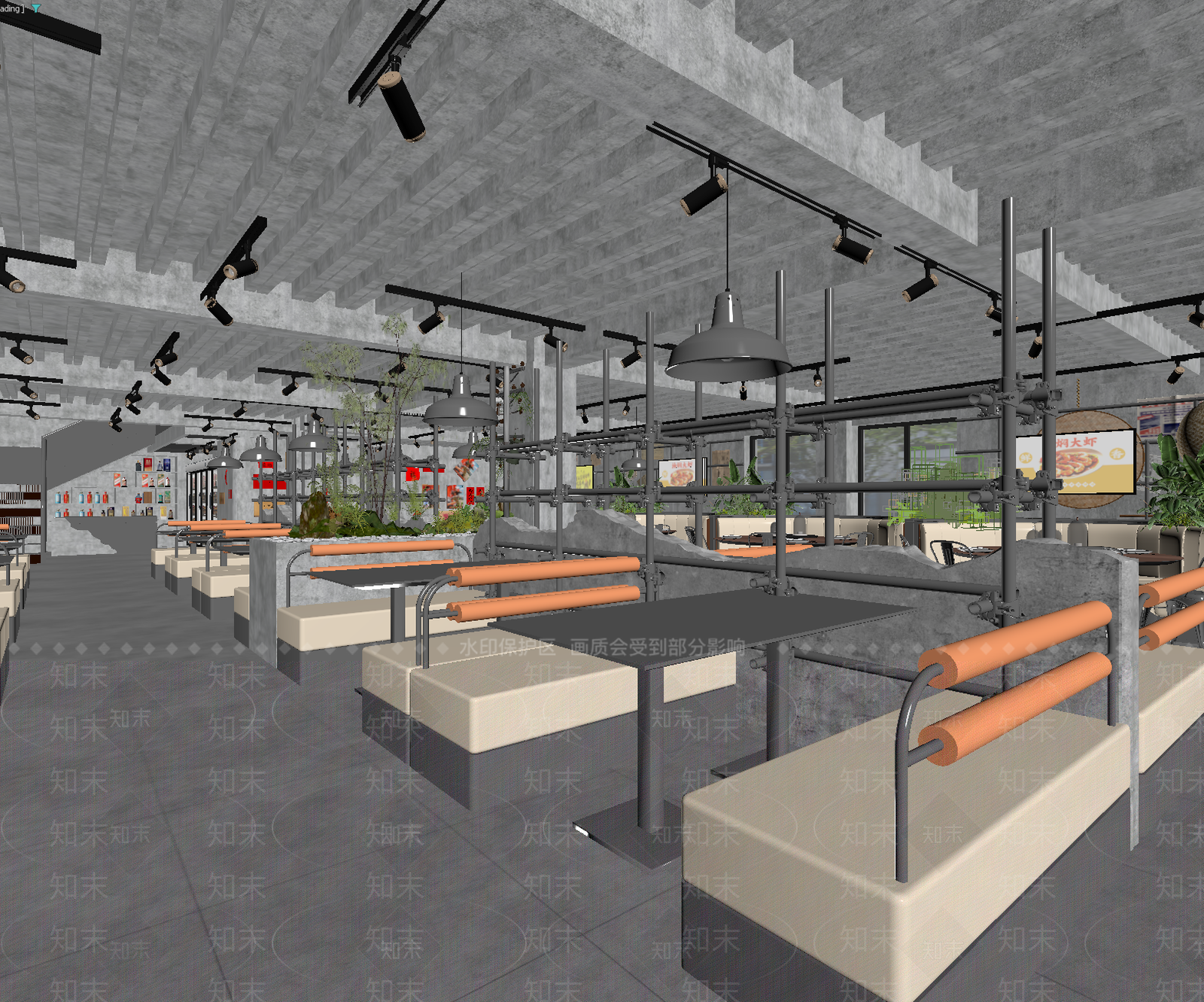 工业风火锅店3D模型下载【ID:1213972986】