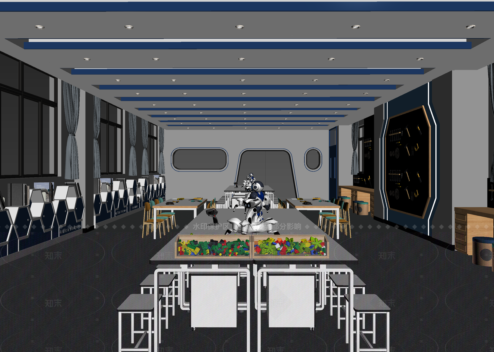 现代教室3D模型下载【ID:1214646566】