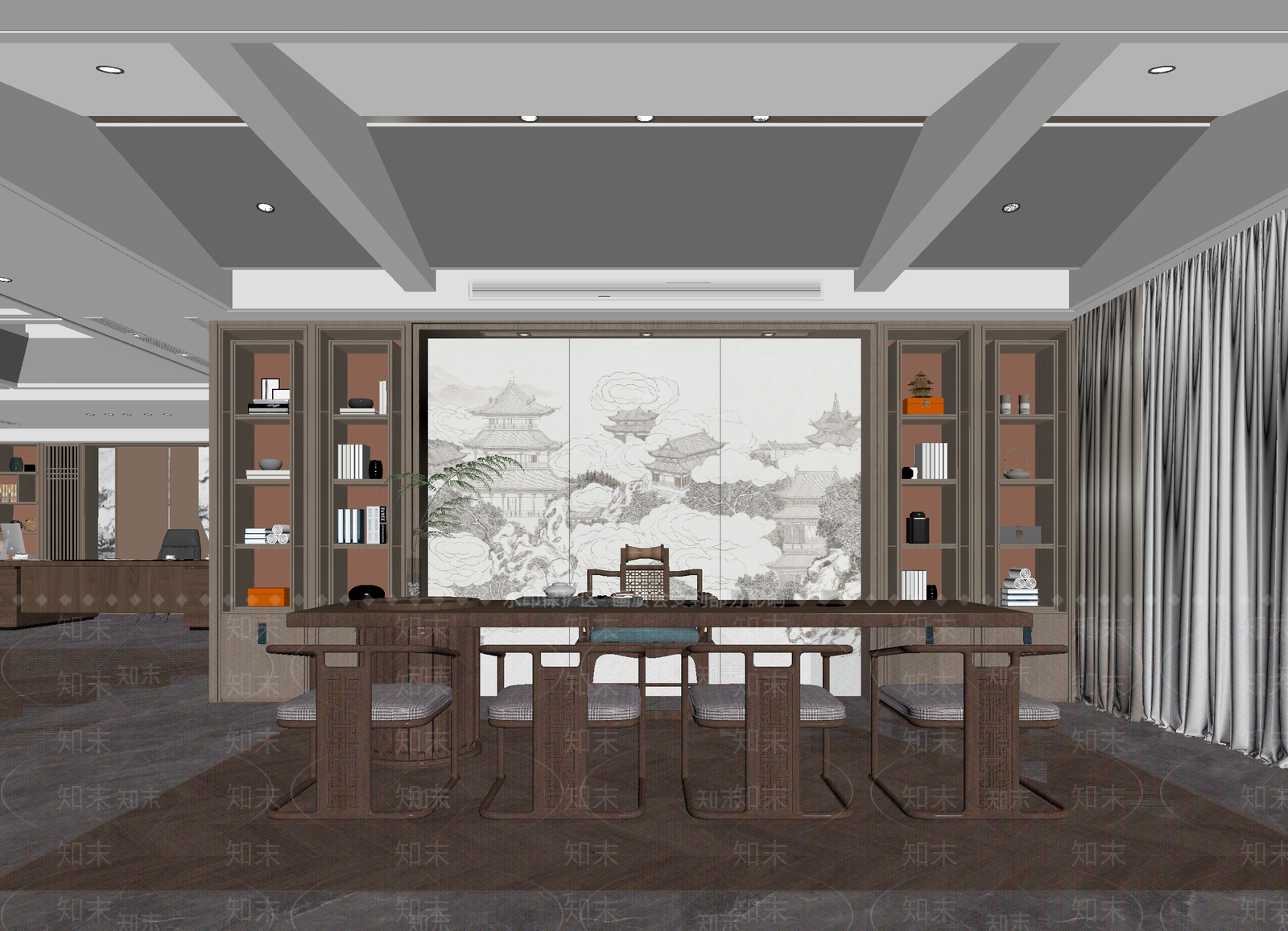 新中式茶馆3D模型下载【ID:1214048167】
