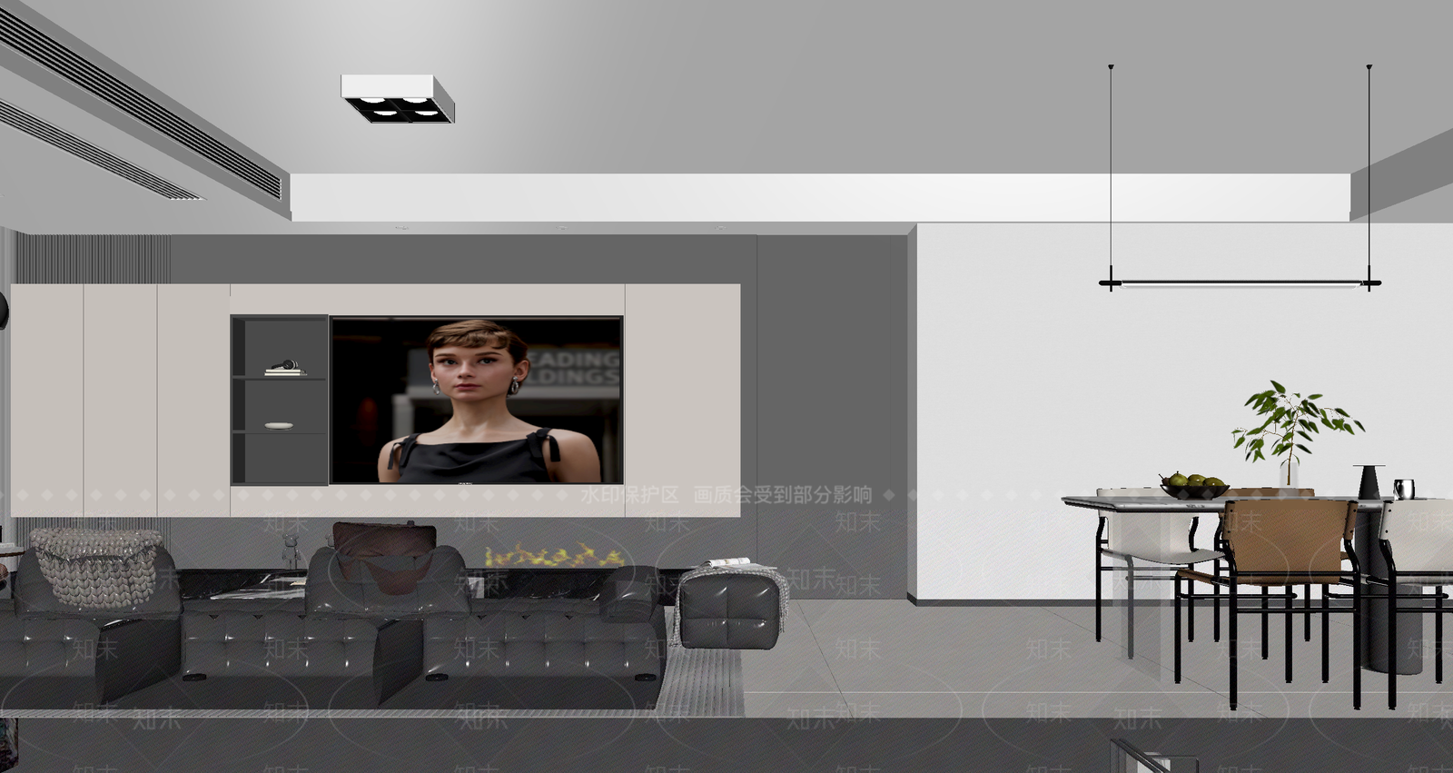 现代客餐厅3D模型下载【ID:1215061717】