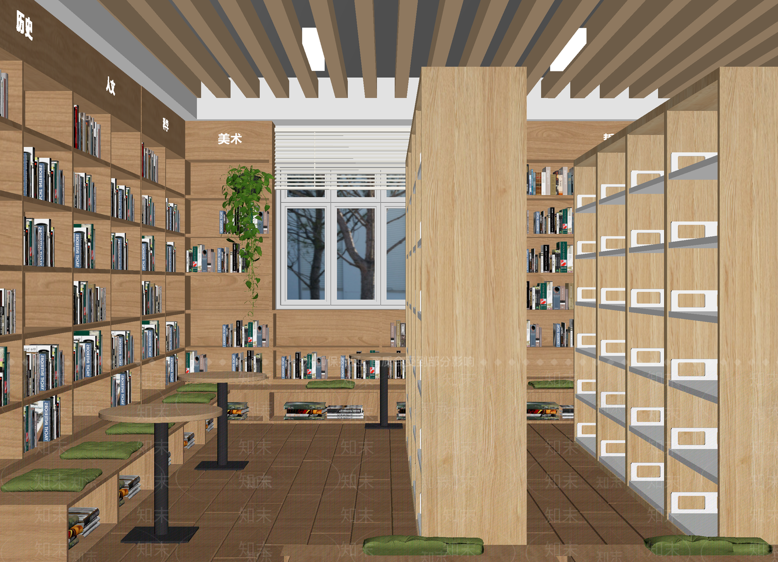 现代图书馆3D模型下载【ID:1214110582】