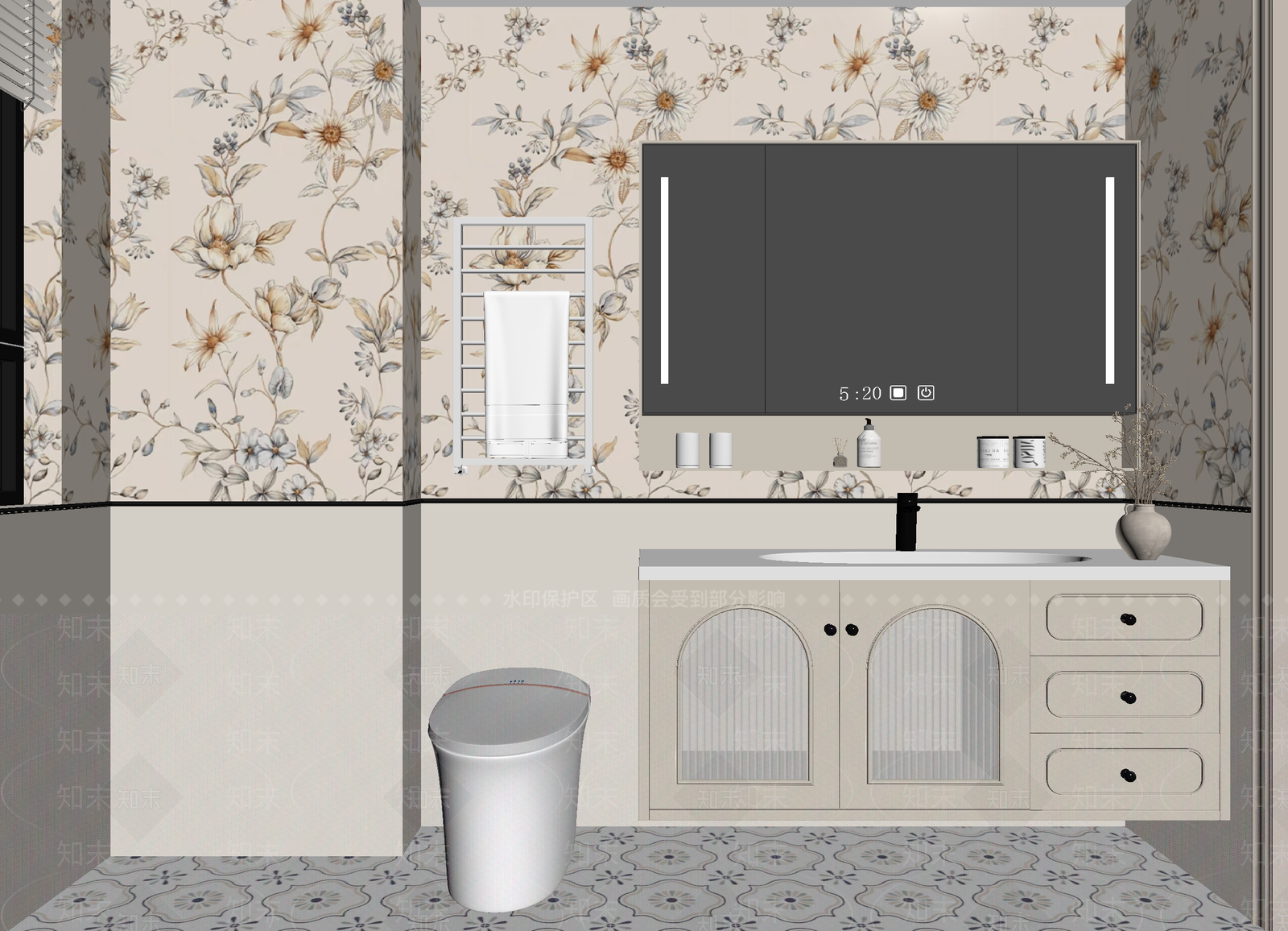 法式卫生间3D模型下载【ID:1214682751】