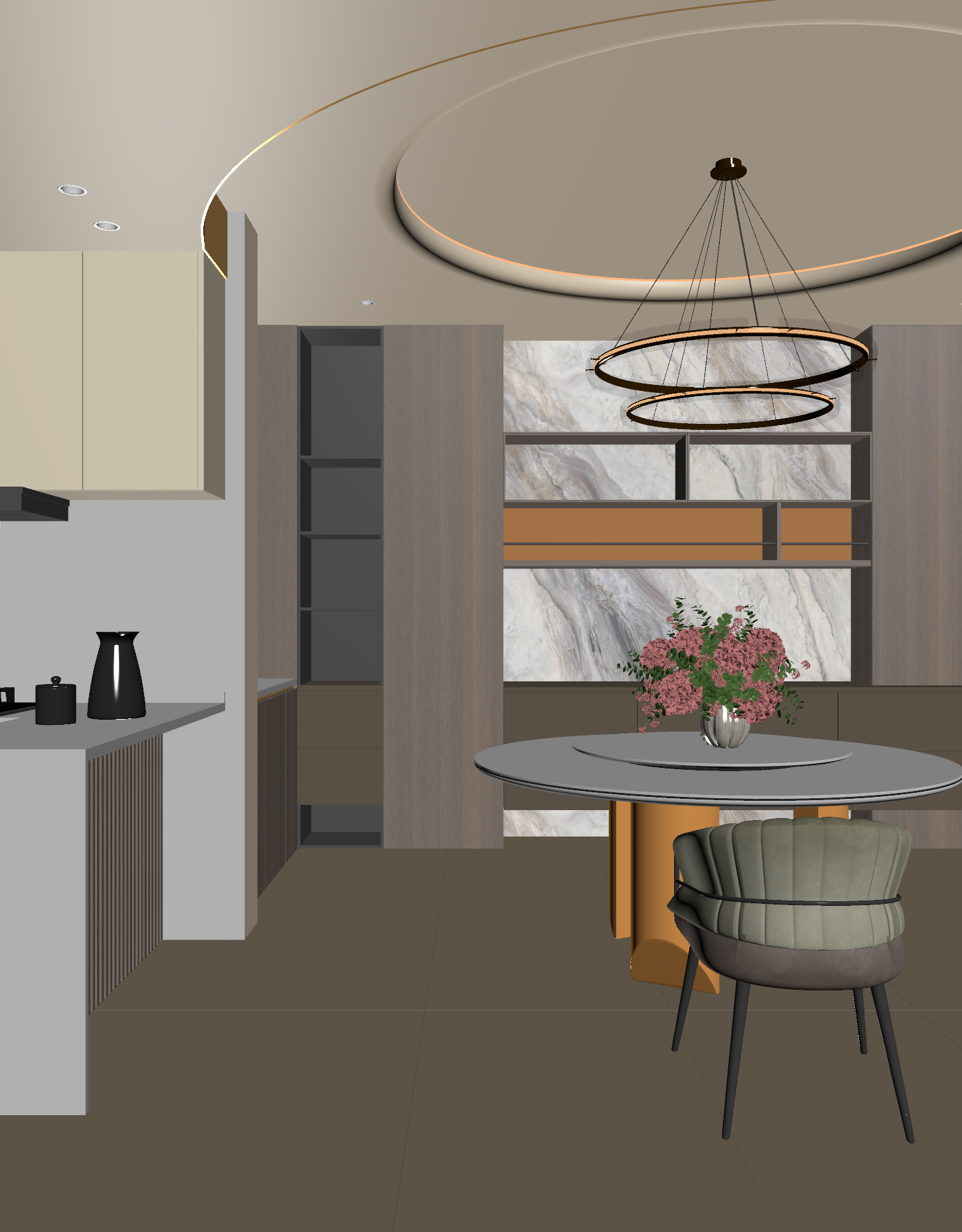 轻奢酒店餐厅3D模型下载【ID:1221619959】