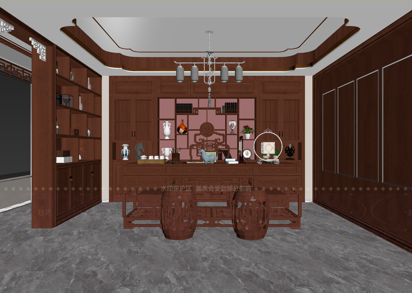 中式茶室3D模型下载【ID:1214626659】