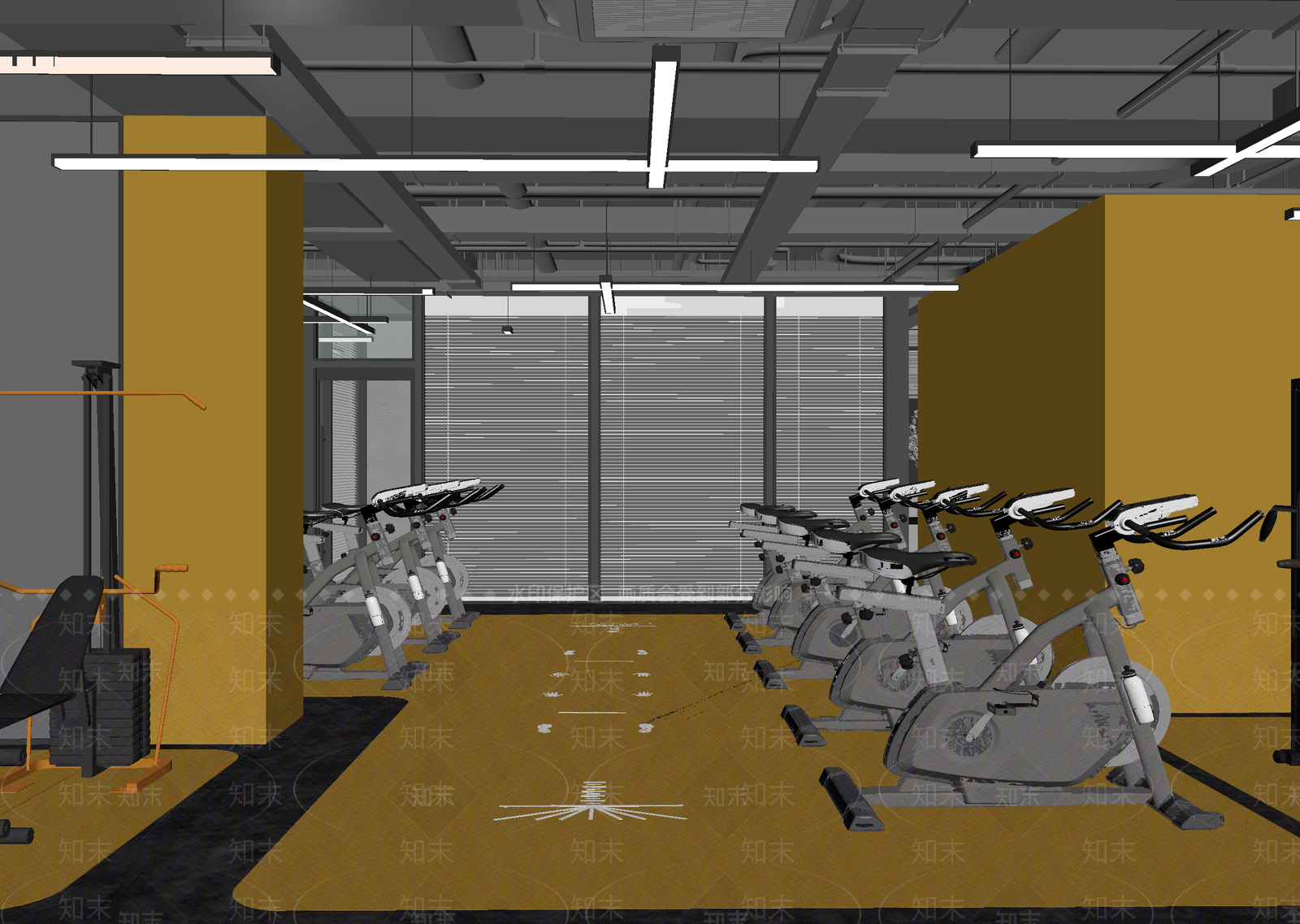 工业风健身房3D模型下载【ID:1214165451】