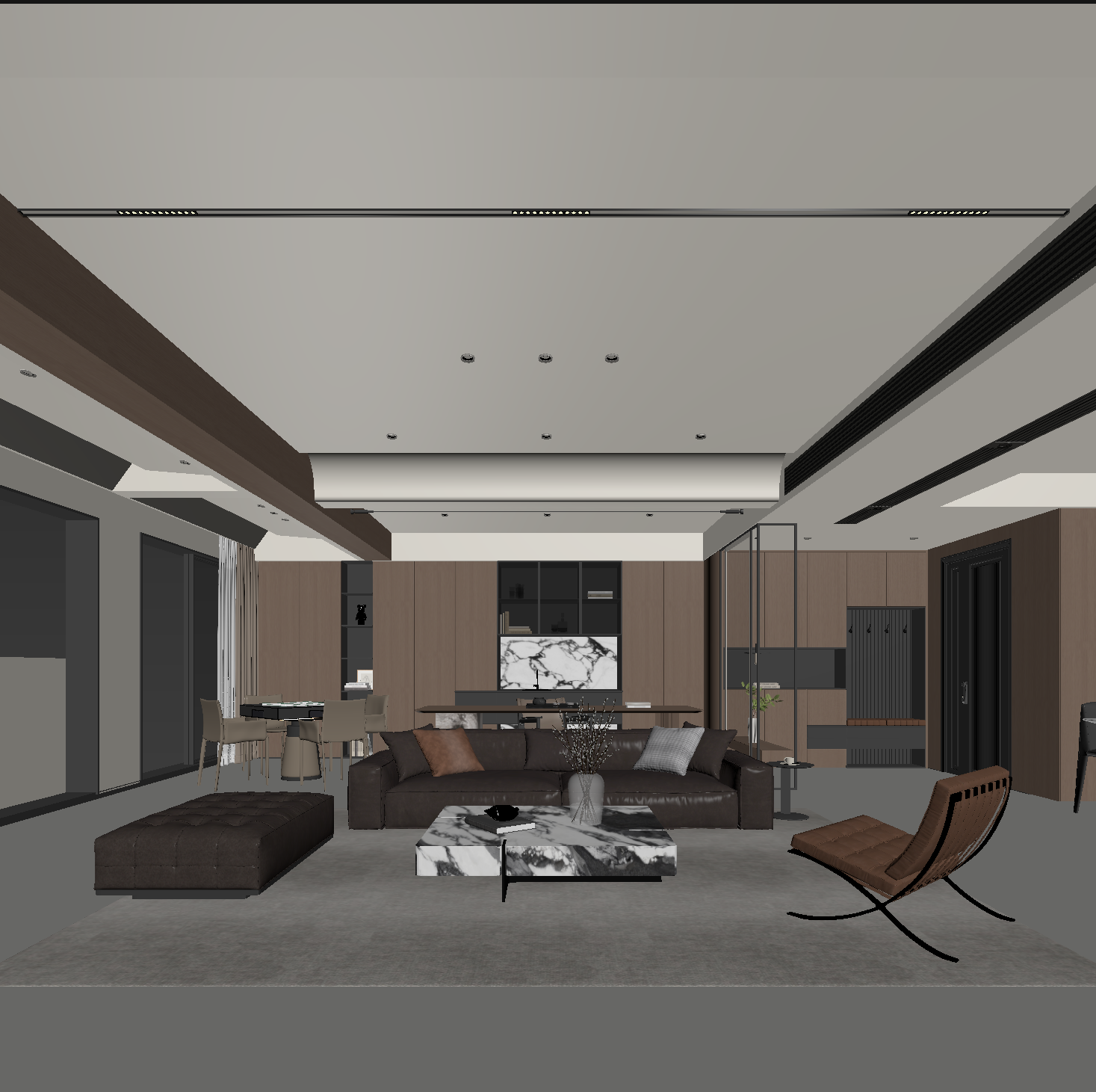 现代家居客厅3D模型下载【ID:1222016049】
