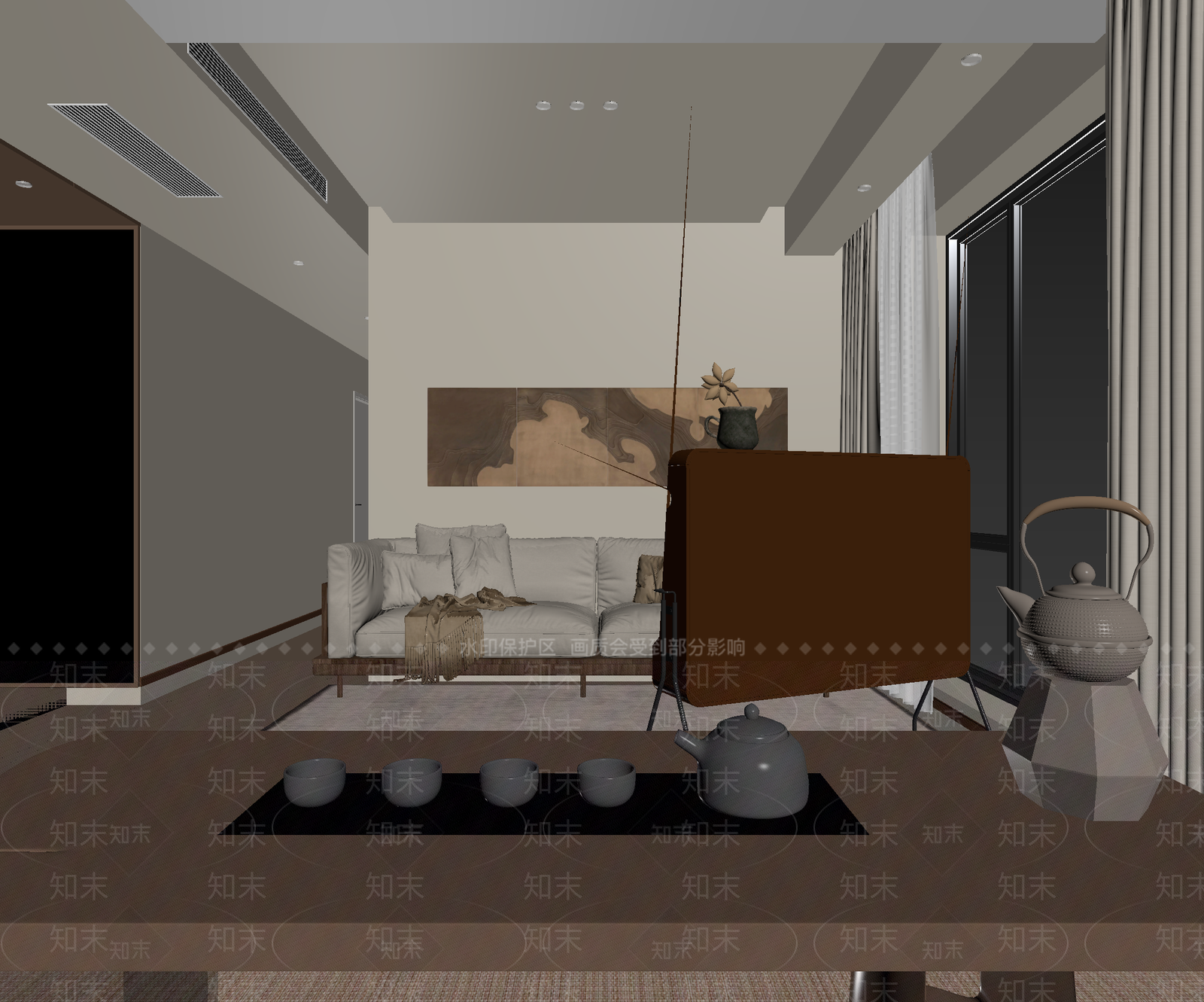复古茶室3D模型下载【ID:1214811239】