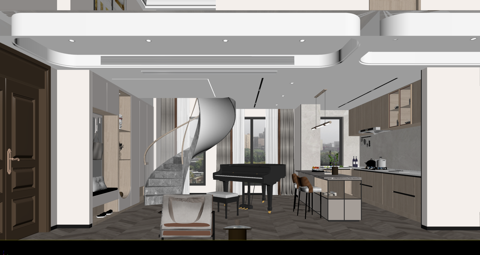 现代客餐厅3D模型下载【ID:1221750998】