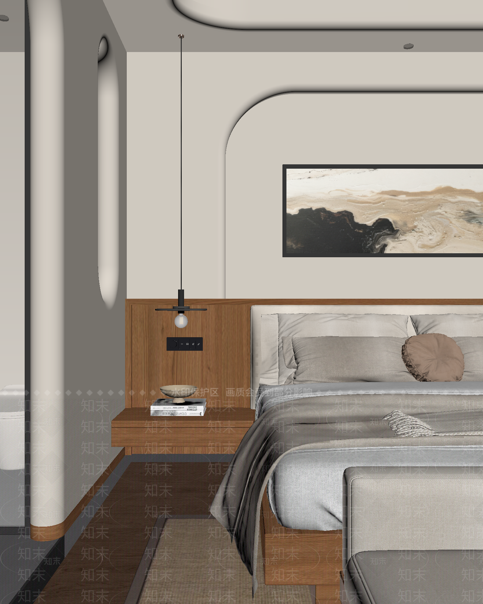 侘寂酒店客房3D模型下载【ID:1215157449】
