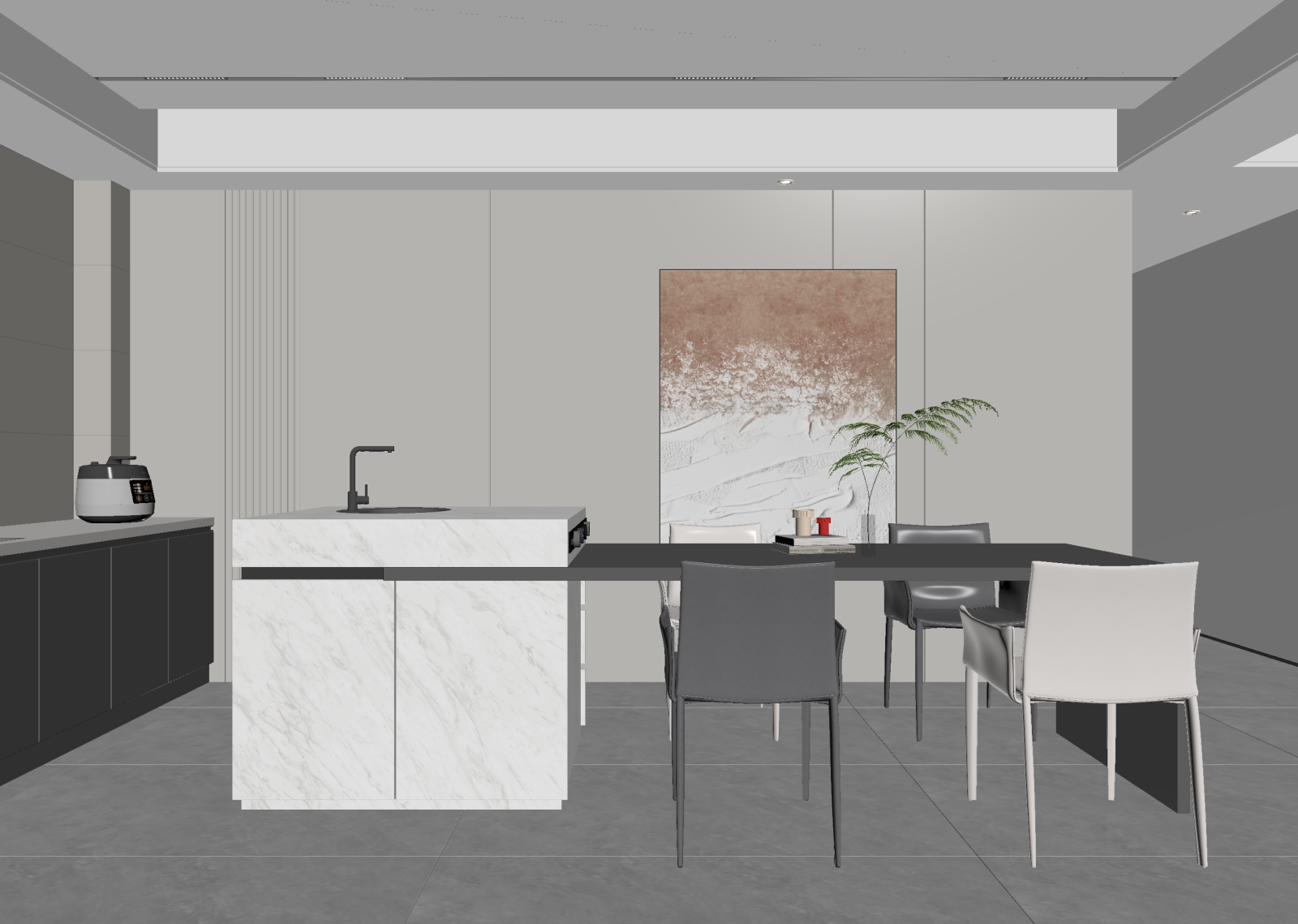 现代客餐厅3D模型下载【ID:1222003506】