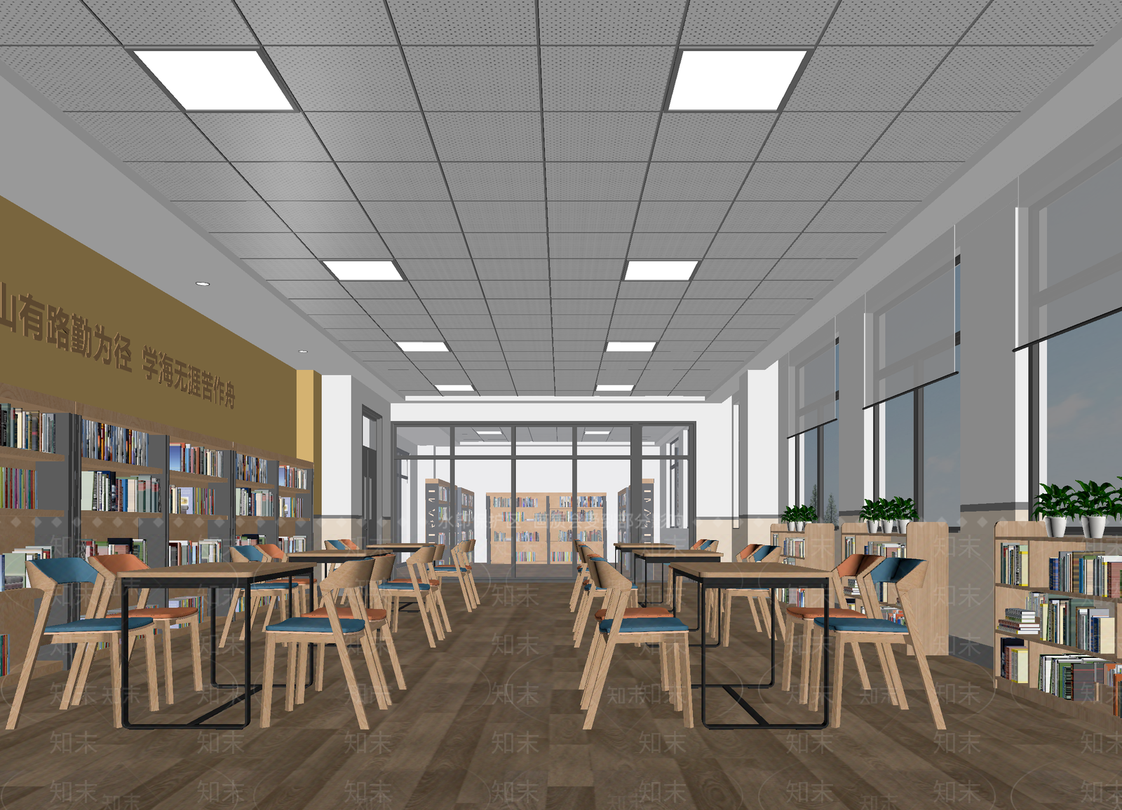 现代图书馆3D模型下载【ID:1214048175】