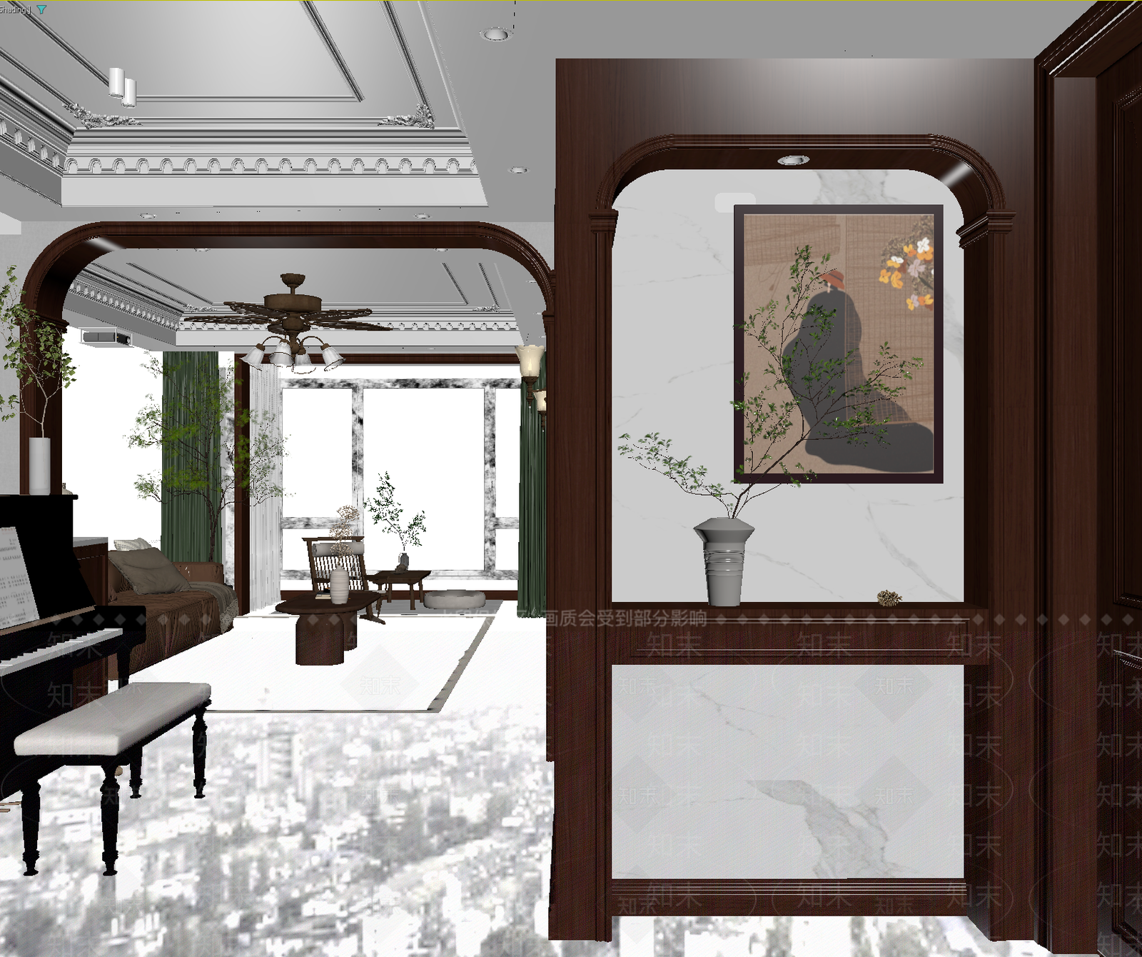 法式影音室3D模型下载【ID:1213966073】