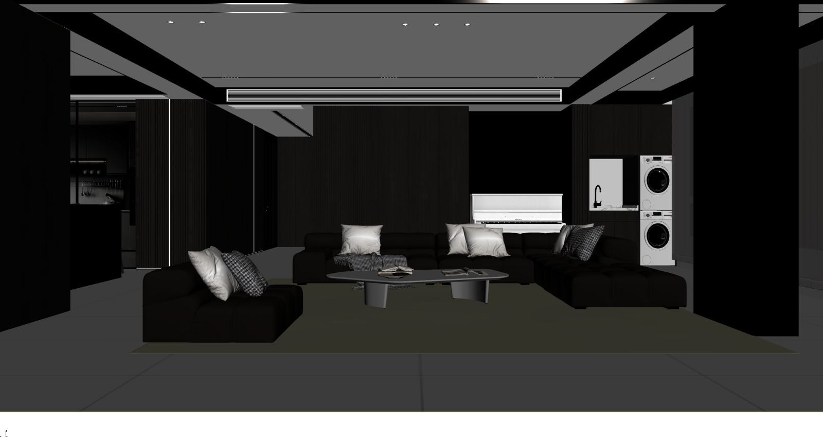 现代家居客厅3D模型下载【ID:1222010543】