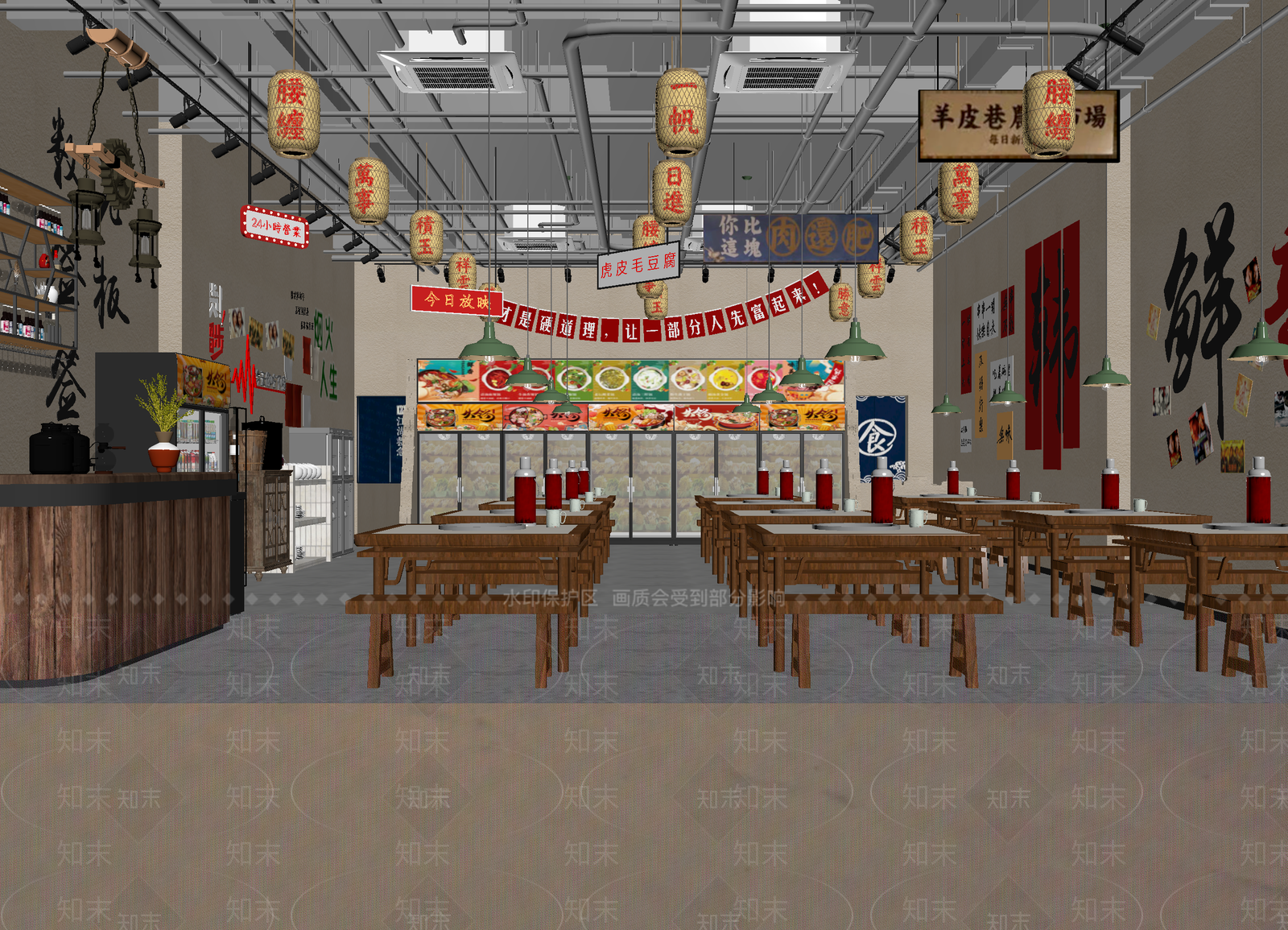 新中式快餐店3D模型下载【ID:1214070361】