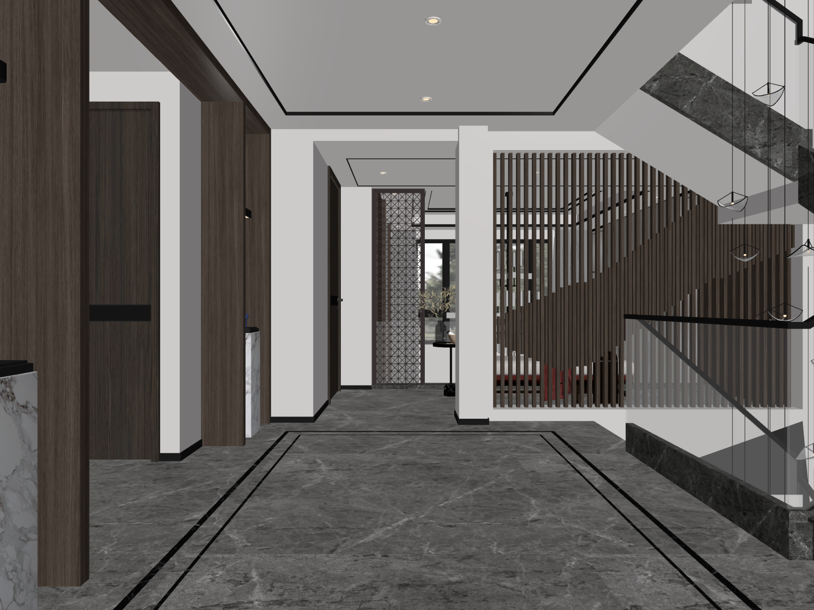 新中式玄关3D模型下载【ID:1221492653】