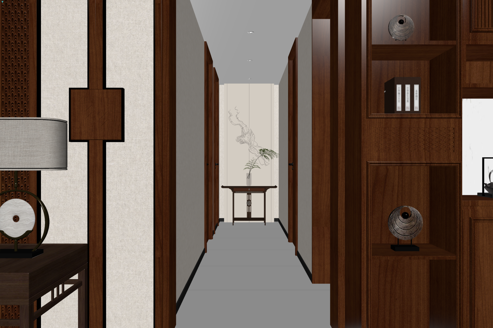 新中式玄关3D模型下载【ID:1221489132】