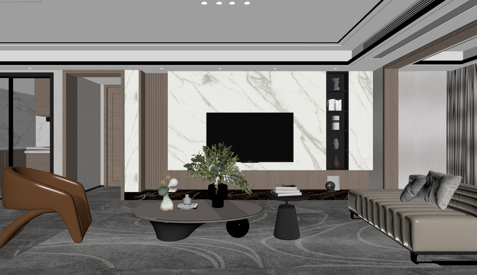 现代家居客厅3D模型下载【ID:1221781844】