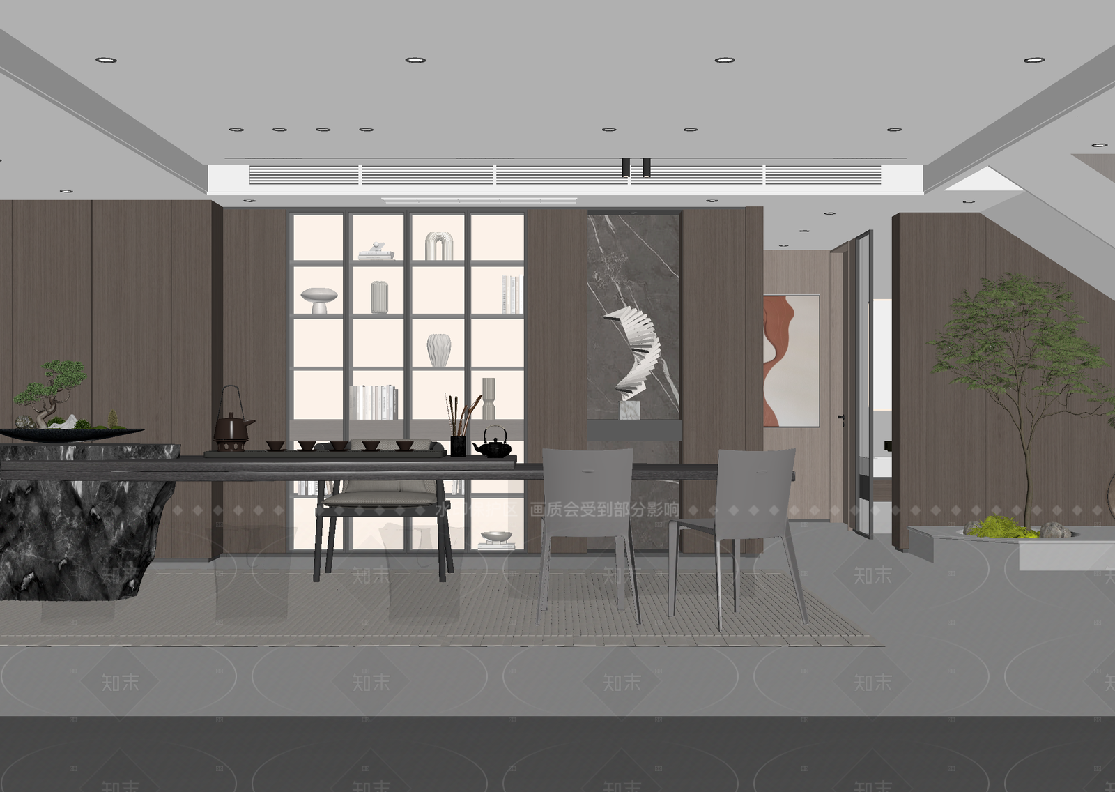 现代茶馆3D模型下载【ID:1214637655】